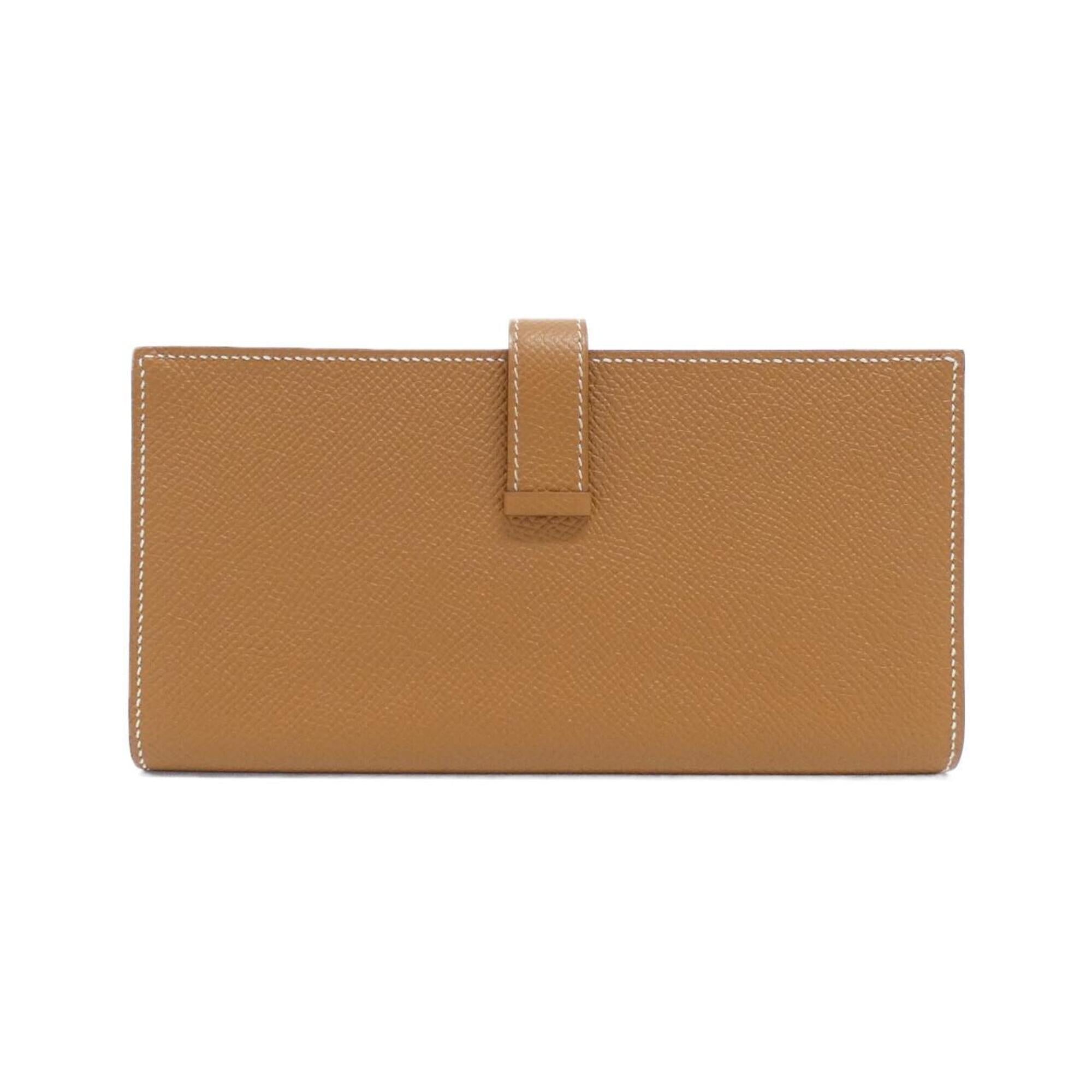 Hermes Gold Brown Epsom Leather Long Wallet (Bi-Fold) (Pre-Owned)