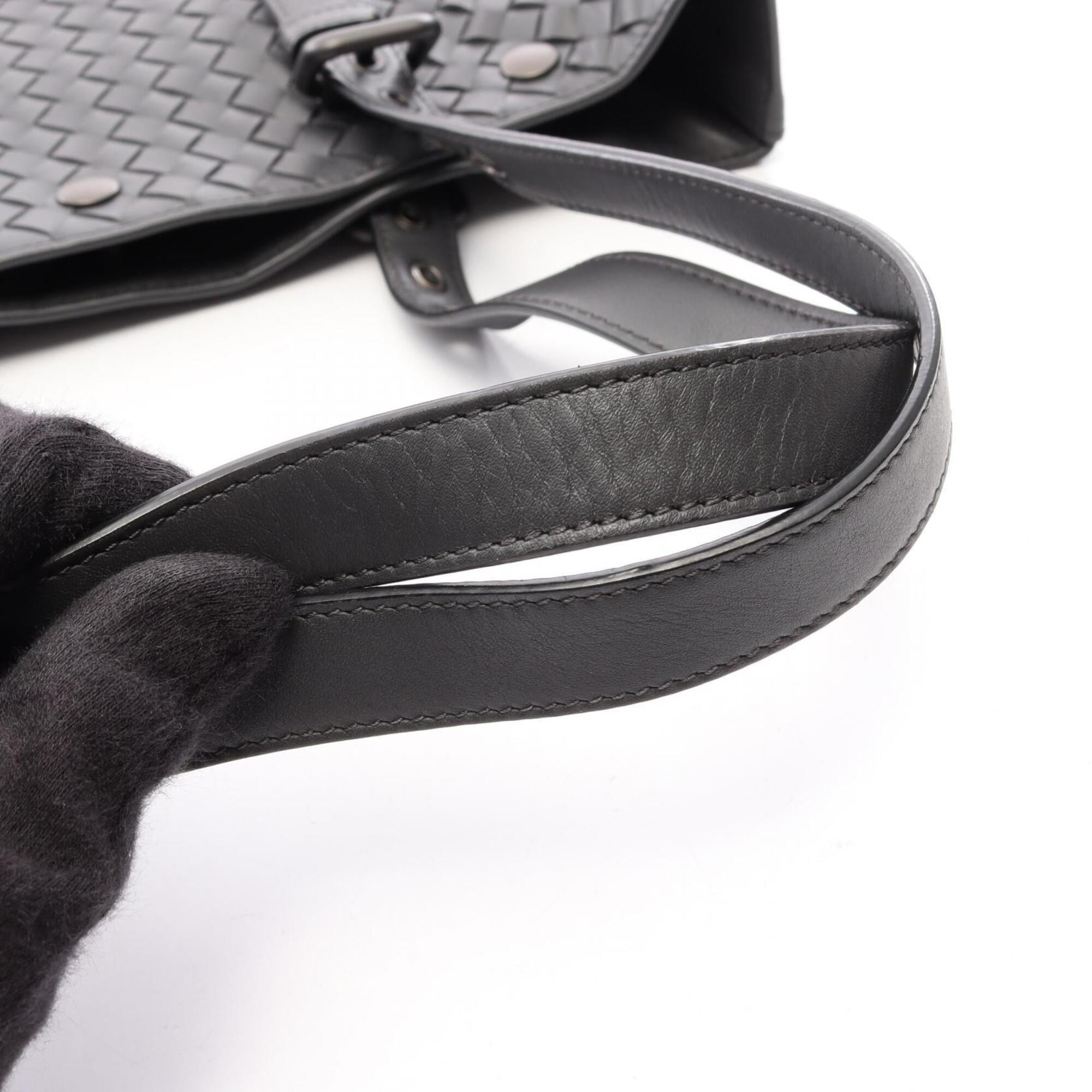 Bottega Veneta Gray Intrecciato Handbag Tote Bag (Pre-Owned)