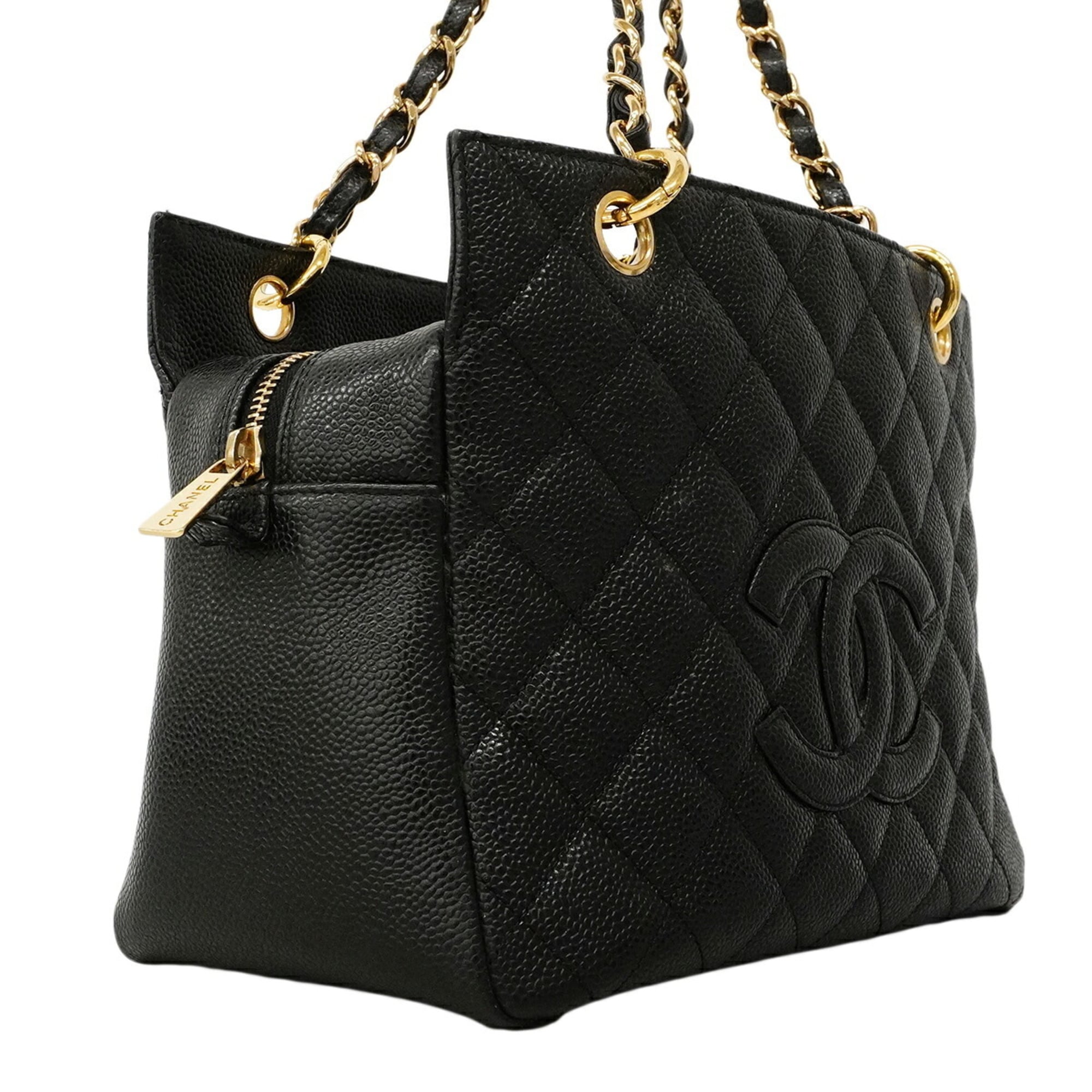Chanel Black Grained Calfskin Shoulder Bag (Pre-Owned)