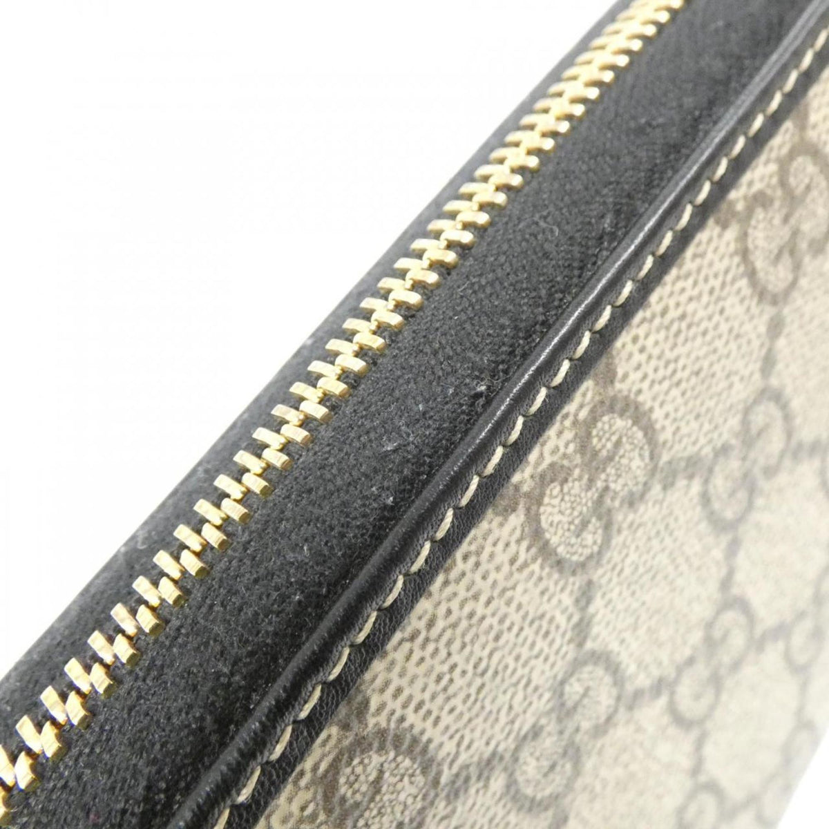 Gucci Beige Black Gg Canvas Long Wallet (Bi-Fold) (Pre-Owned)