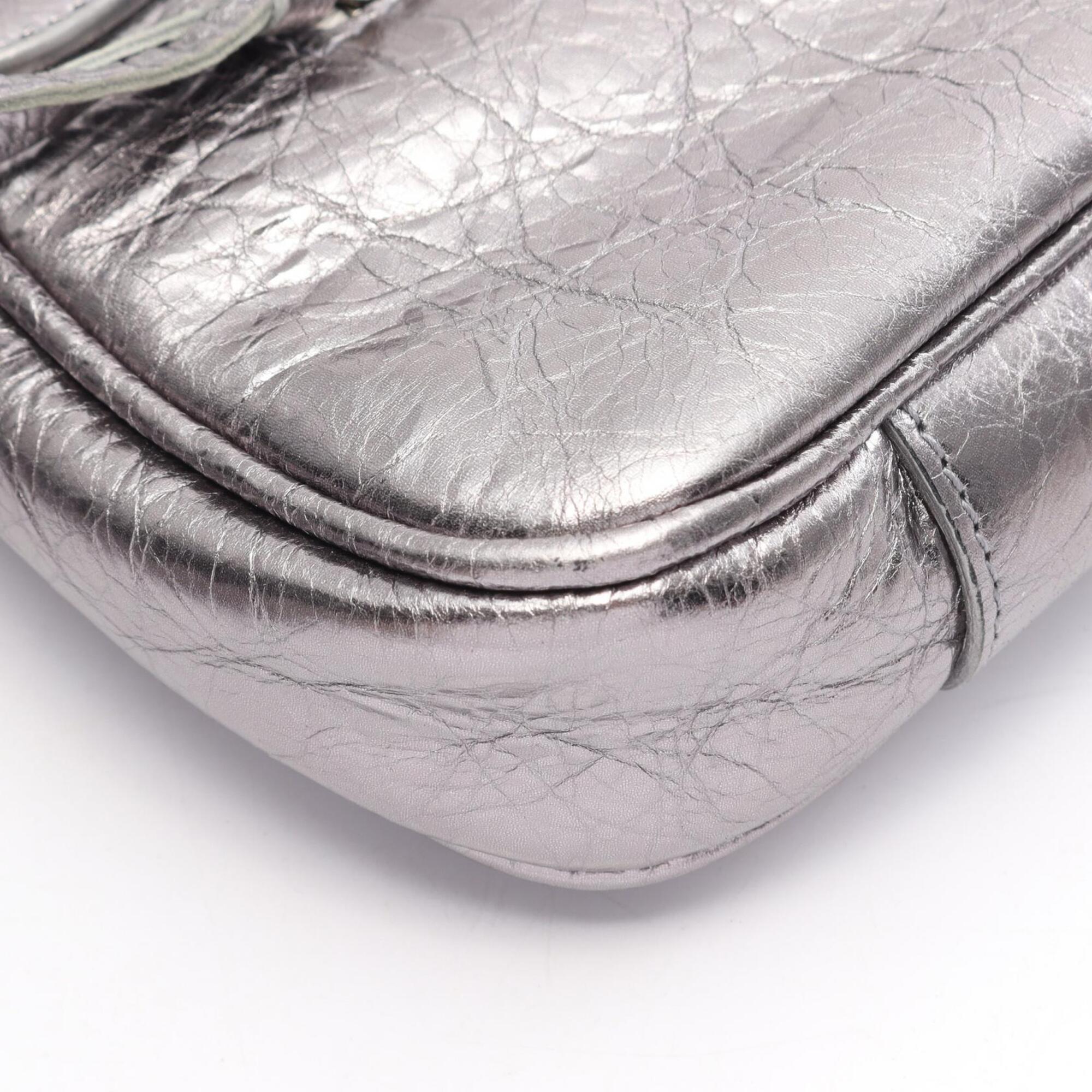 Balenciaga Silver Leather Handbag Shoulder Bag (Pre-Owned)