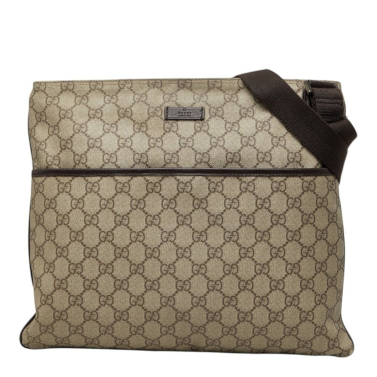 Gucci Beige Brown Pvc Leather Shoulder Bag (Pre-Owned)