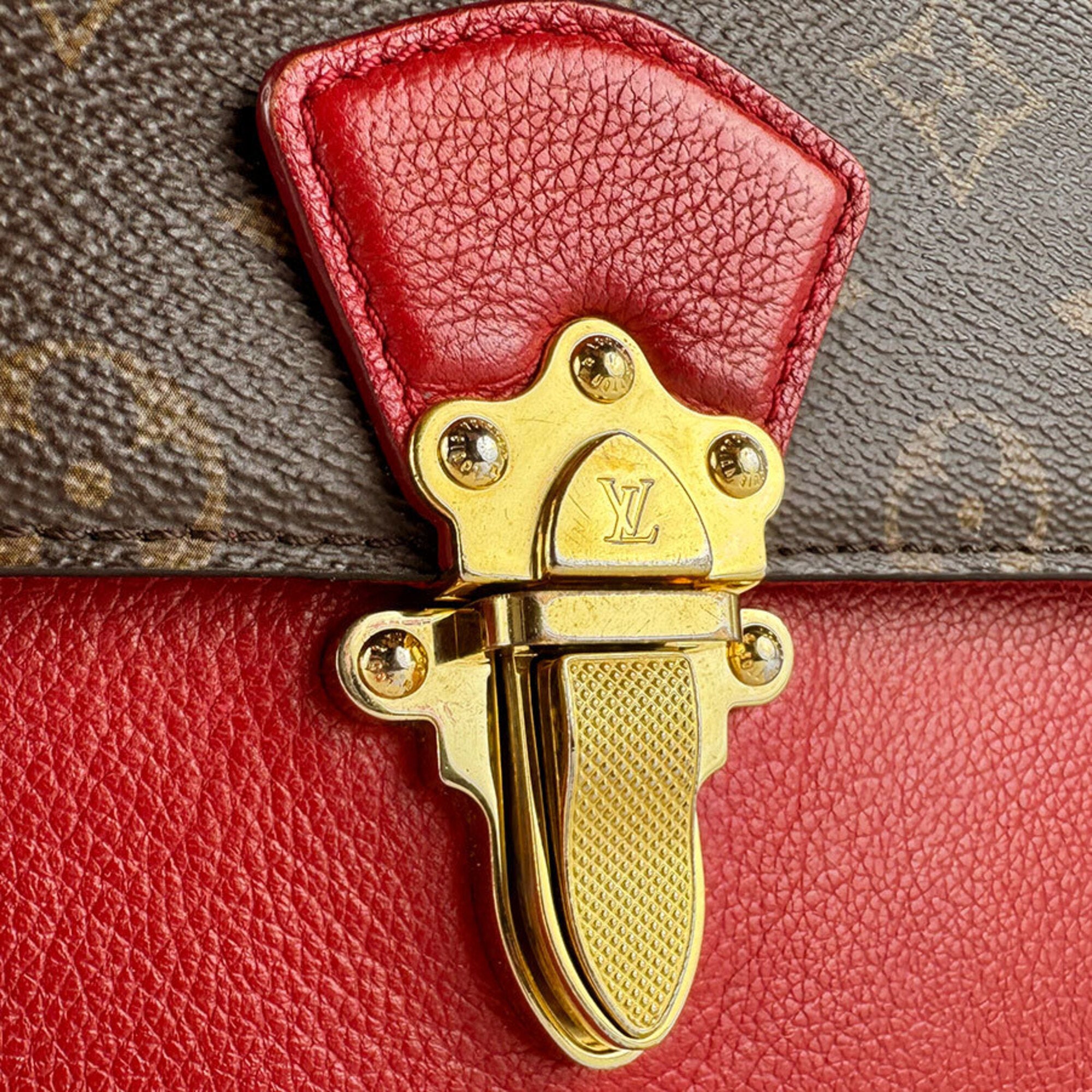 Louis Vuitton Brown Monogram Red Color Monogram Shoulder Bag (Pre-Owned)