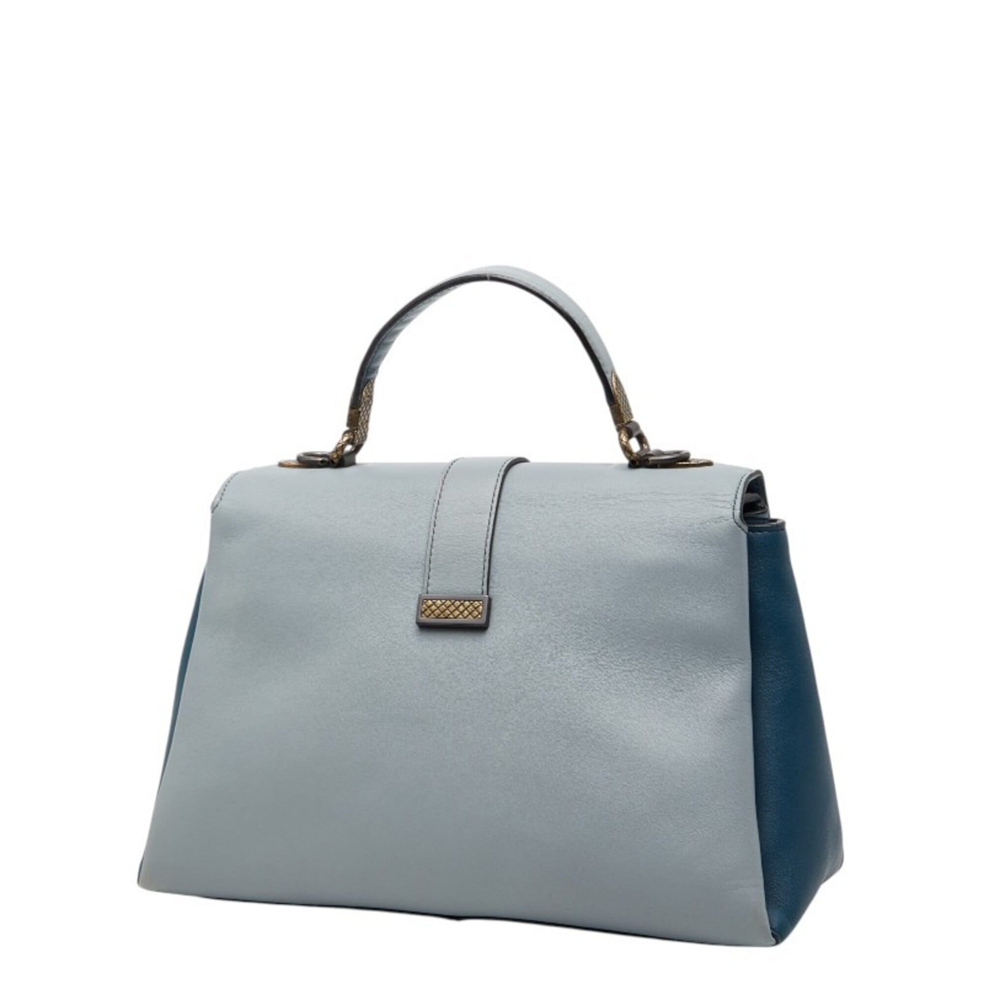 Bottega Veneta Blue Leather Handbag (Pre-Owned)