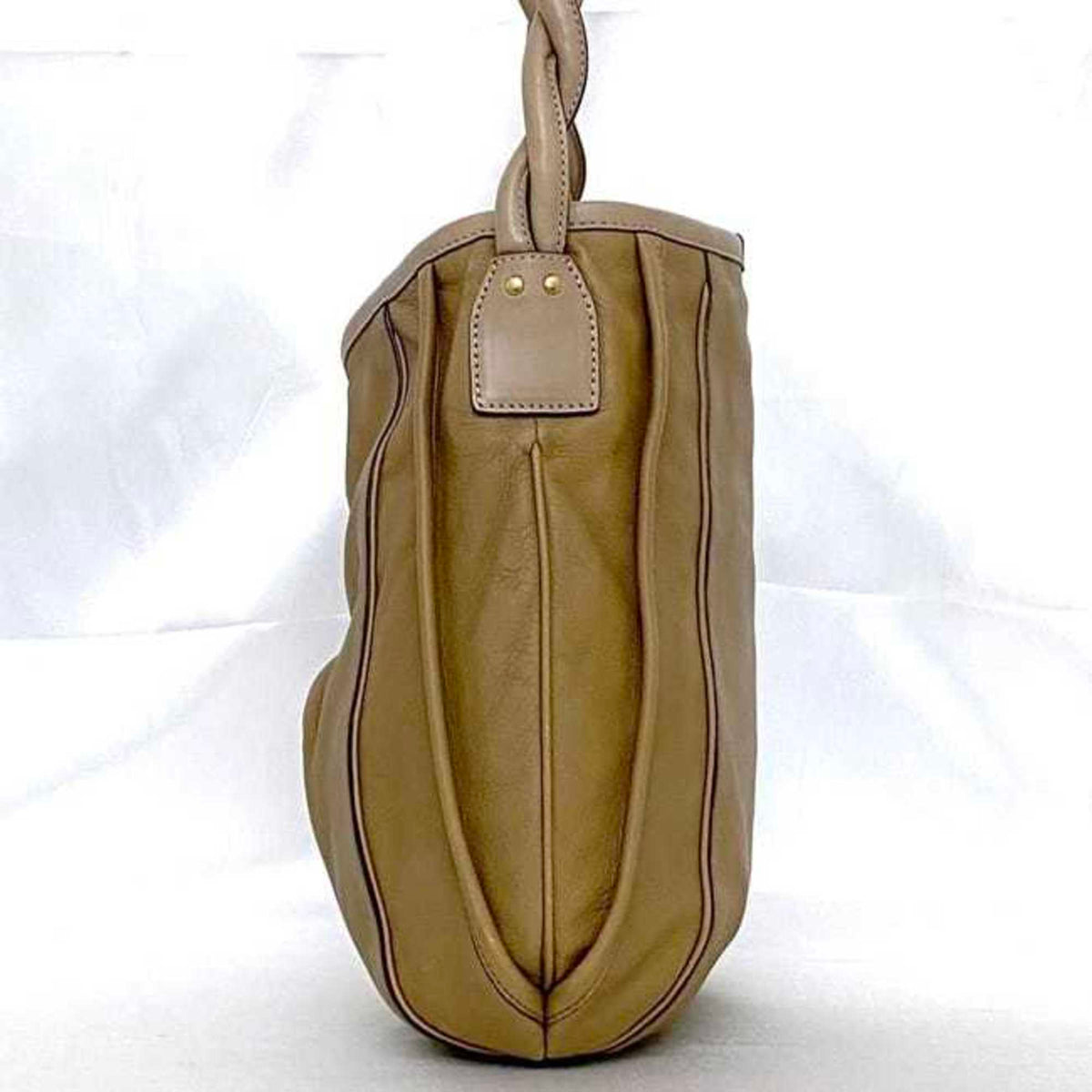 Chloé Beige Brown Leather Shoulder Bag (Pre-Owned)
