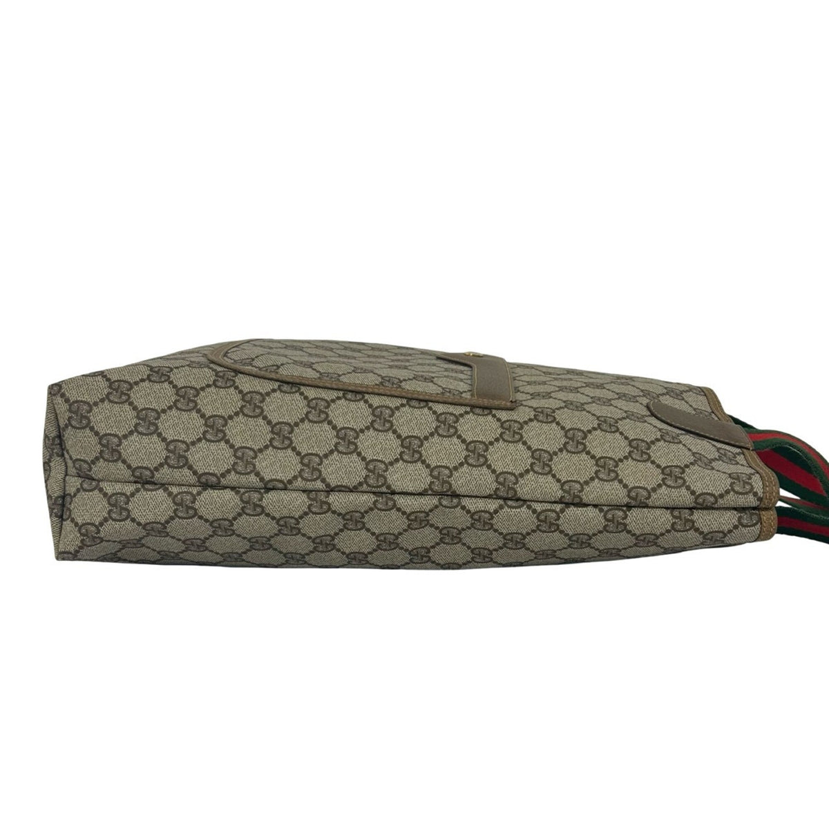Gucci Brown Green Red Color Leather Pvc Handbag Tote Bag (Pre-Owned)