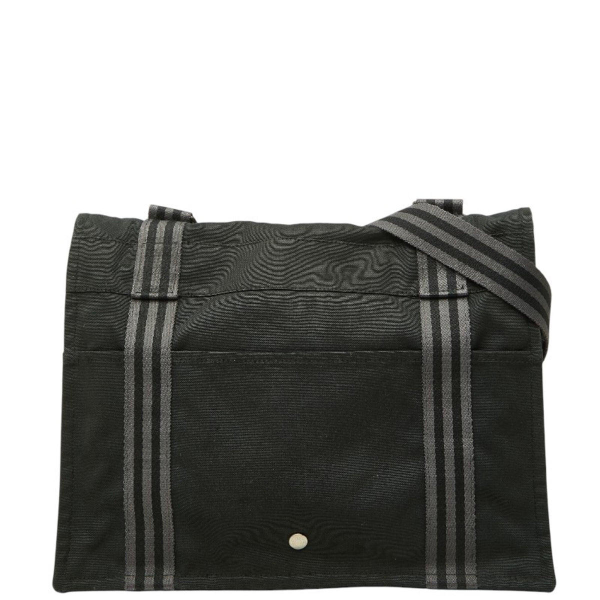 Hermes Black Gray Canvas Shoulder Bag (Pre-Owned)