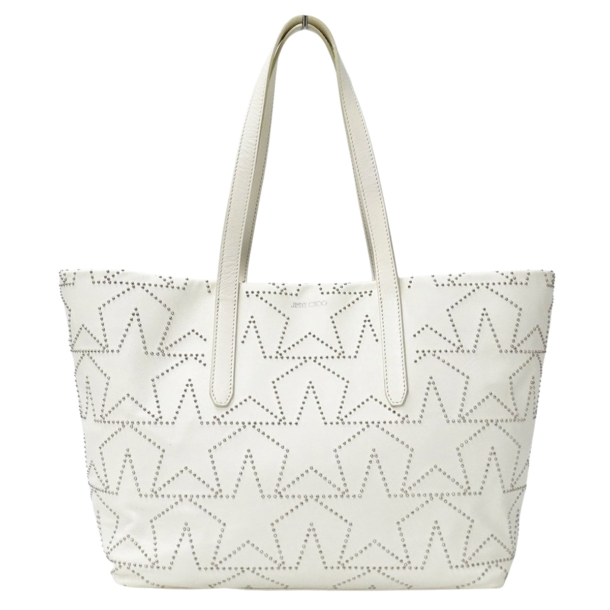 Jimmy Choo White Leather Handbag Tote Bag (Pre-Owned)