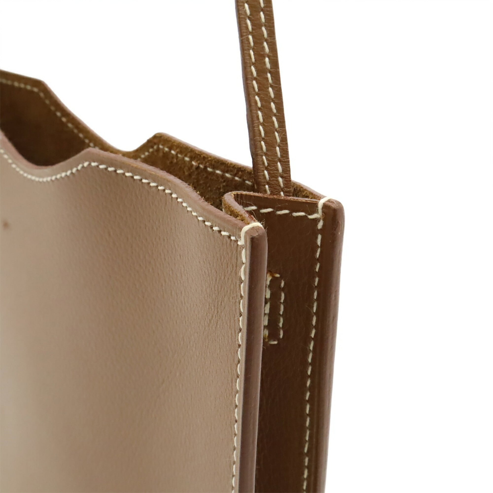 Hermes Onimaitou Brown Leather Pochette Shoulder Bag (Pre-Owned)