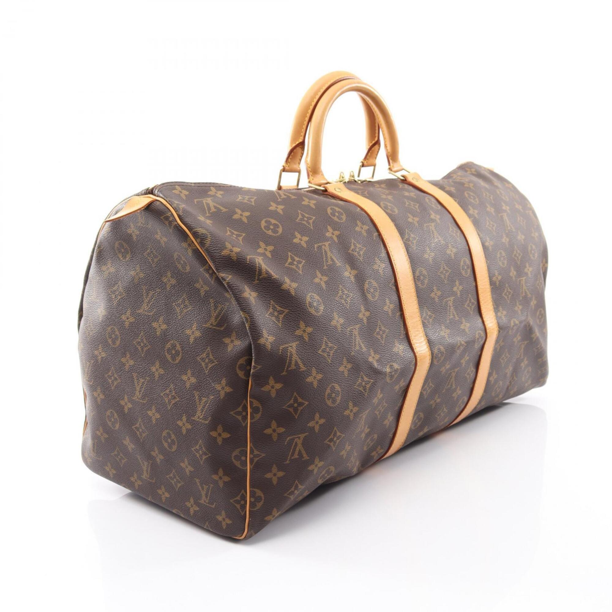 Louis Vuitton Brown Pvc Leather Boston Bag Handbag (Pre-Owned)