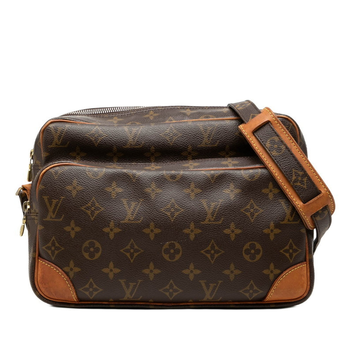 Louis Vuitton Brown Pvc Leather Messenger Bag Shoulder Bag (Pre-Owned)