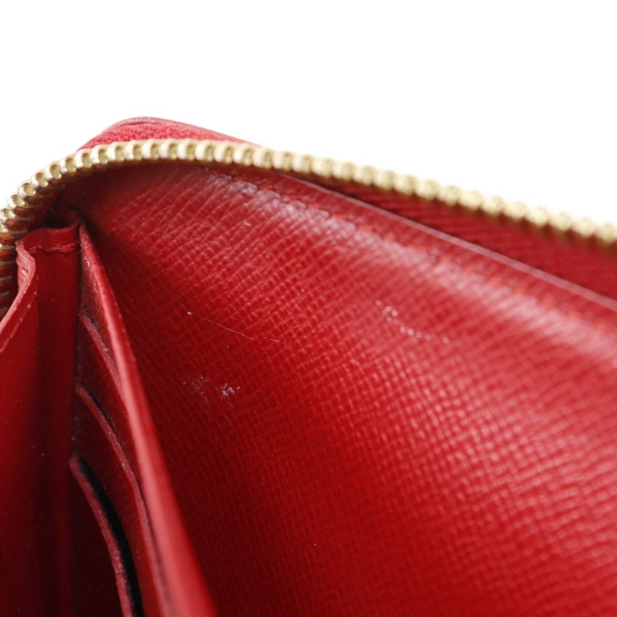 Louis Vuitton Monogram Brown Cerise Red Color Monogram Long Wallet (Bi-Fold) (Pre-Owned)