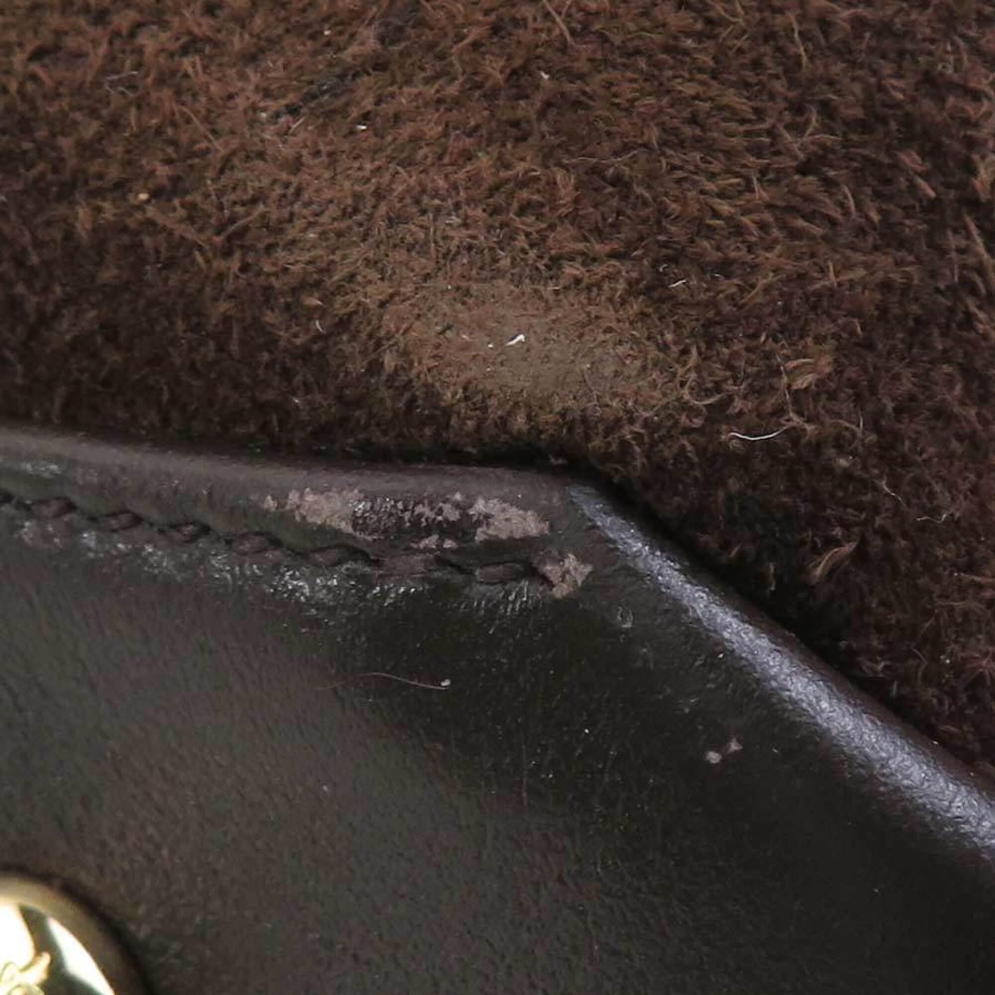 Salvatore Ferragamo Brown Suede Leather Handbag Shoulder Bag (Pre-Owned)