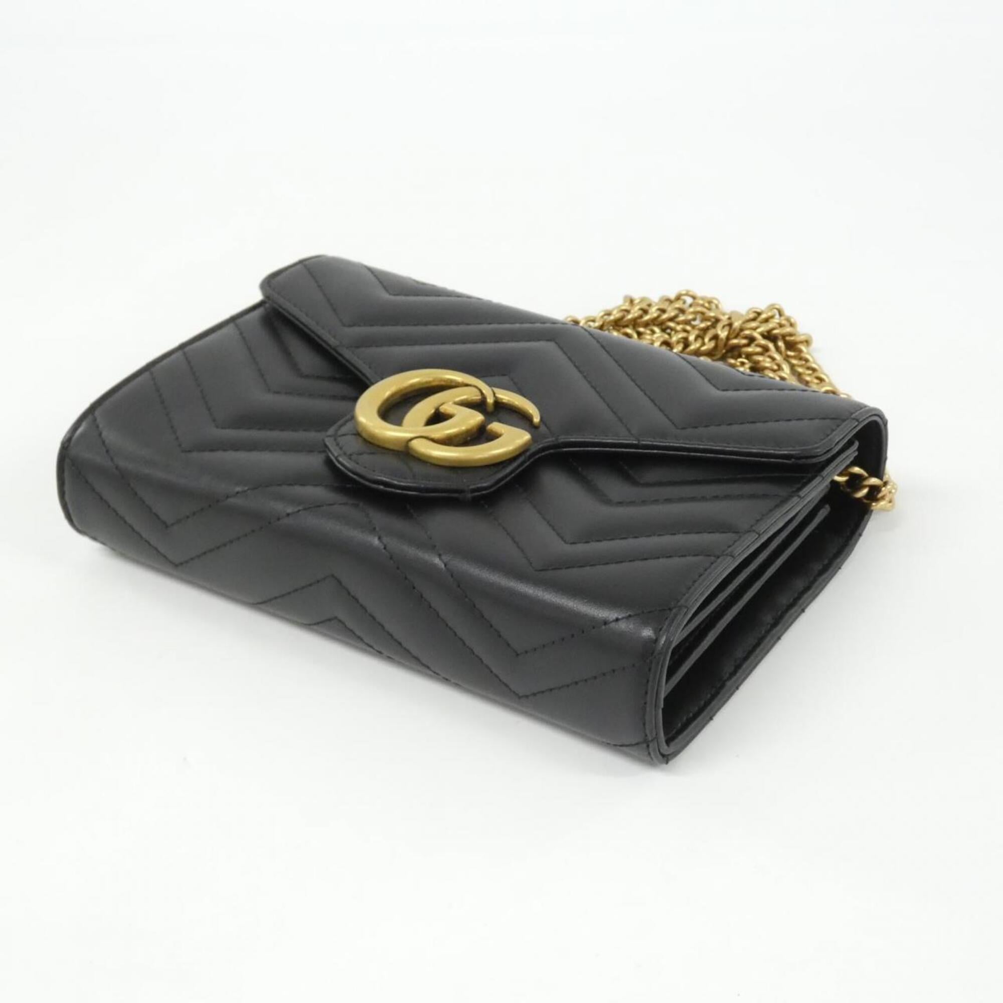 Gucci Gg Marmont Black Quilting Shoulder Bag (Pre-Owned)
