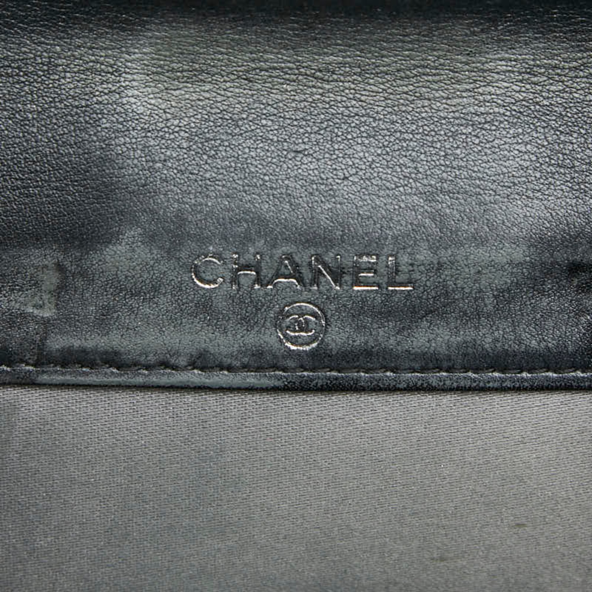Chanel Black Multi-Color Patent Leather Wallet (Bi-Fold) (Pre-Owned)