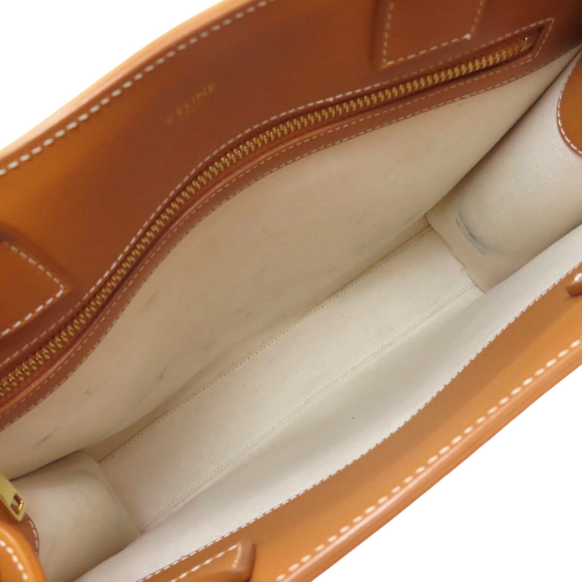 Celine Brown White Canvas Handbag (Pre-Owned)