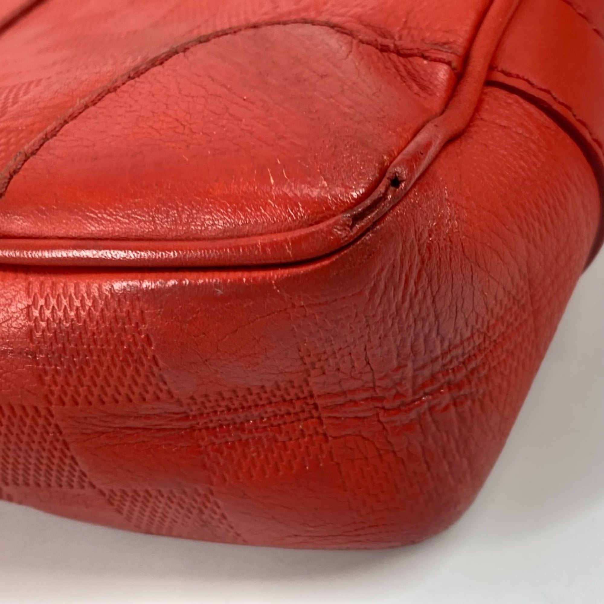 Louis Vuitton Galle Red Color Damier Infini Handbag Tote Bag (Pre-Owned)