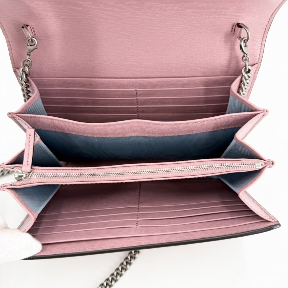Gucci Pink Red Color Leather Shoulder Bag (Pre-Owned)