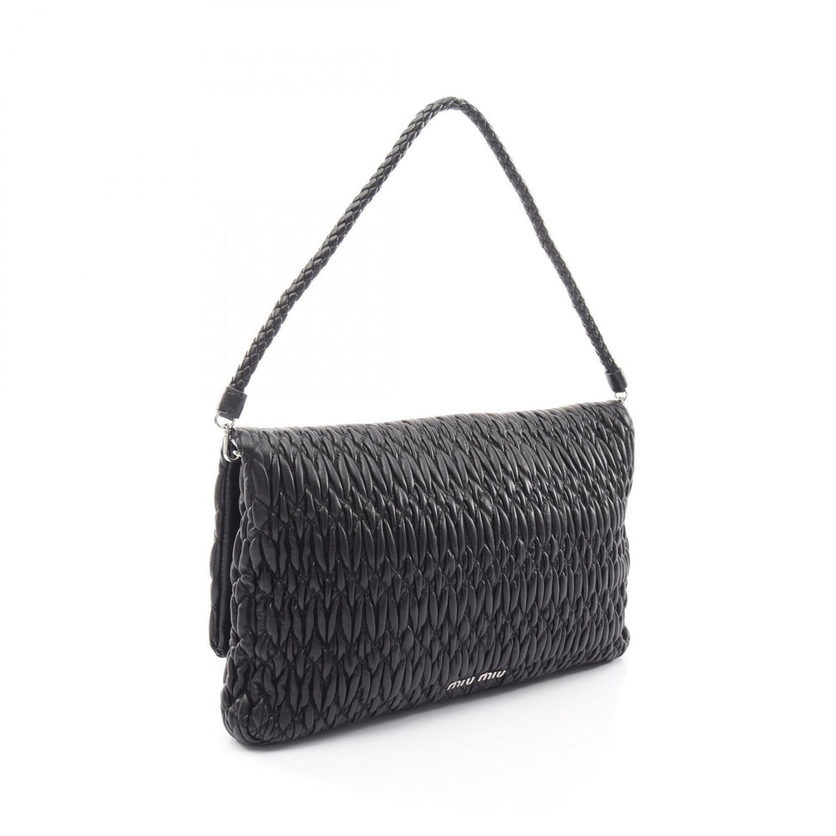 Miu Miu Matelasse Black Leather Handbag Shoulder Bag (Pre-Owned)