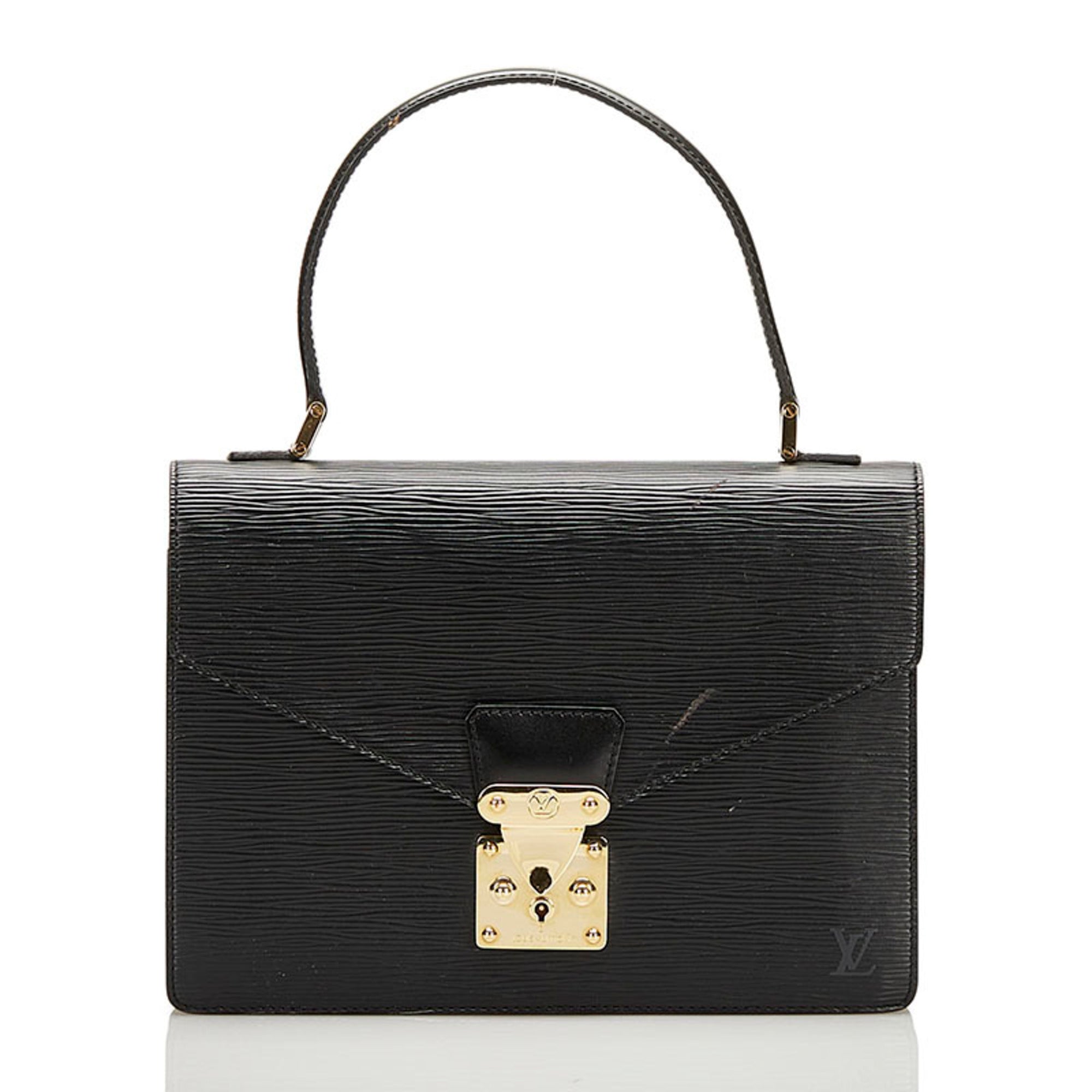 Louis Vuitton Black Noir Leather Handbag (Pre-Owned)