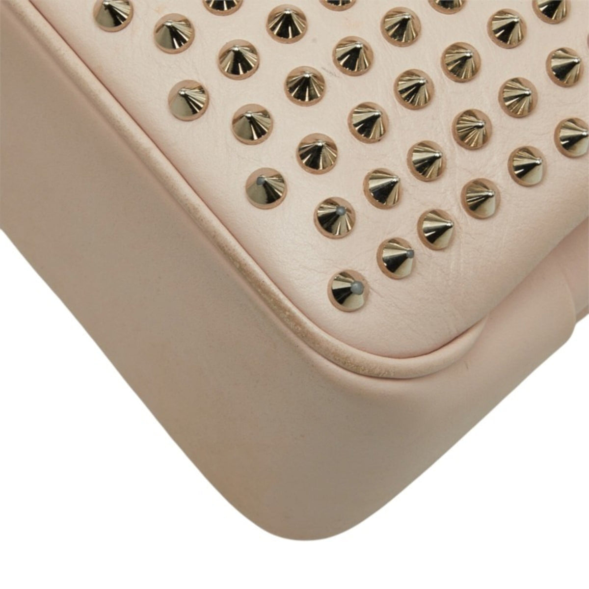 Christian Louboutin Light Pink Leather Metal Shoulder Bag (Pre-Owned)