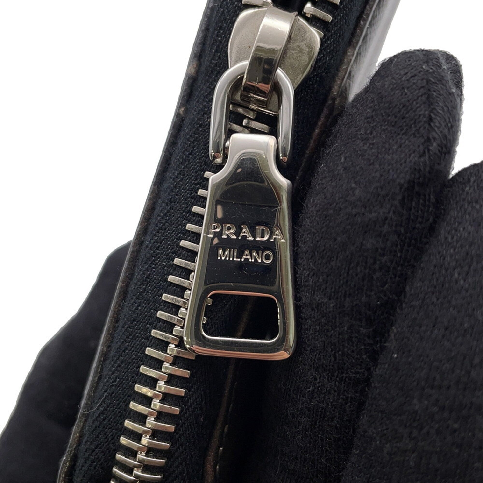 Prada Beige Black Brown Leather Long Wallet (Bi-Fold) (Pre-Owned)