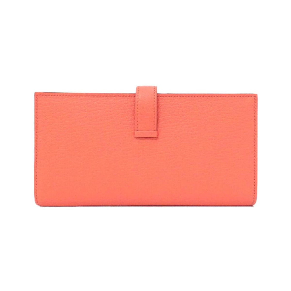 Hermes Pink Pink Orange Soufre Chevre Leather Long Wallet (Bi-Fold) (Pre-Owned)