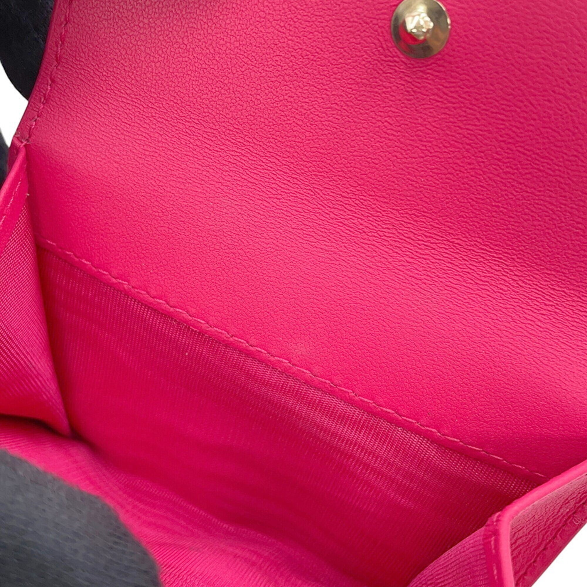 Christian Dior Lady Dior Pink Leather Wallet (Tri-Fold) (Pre-Owned)