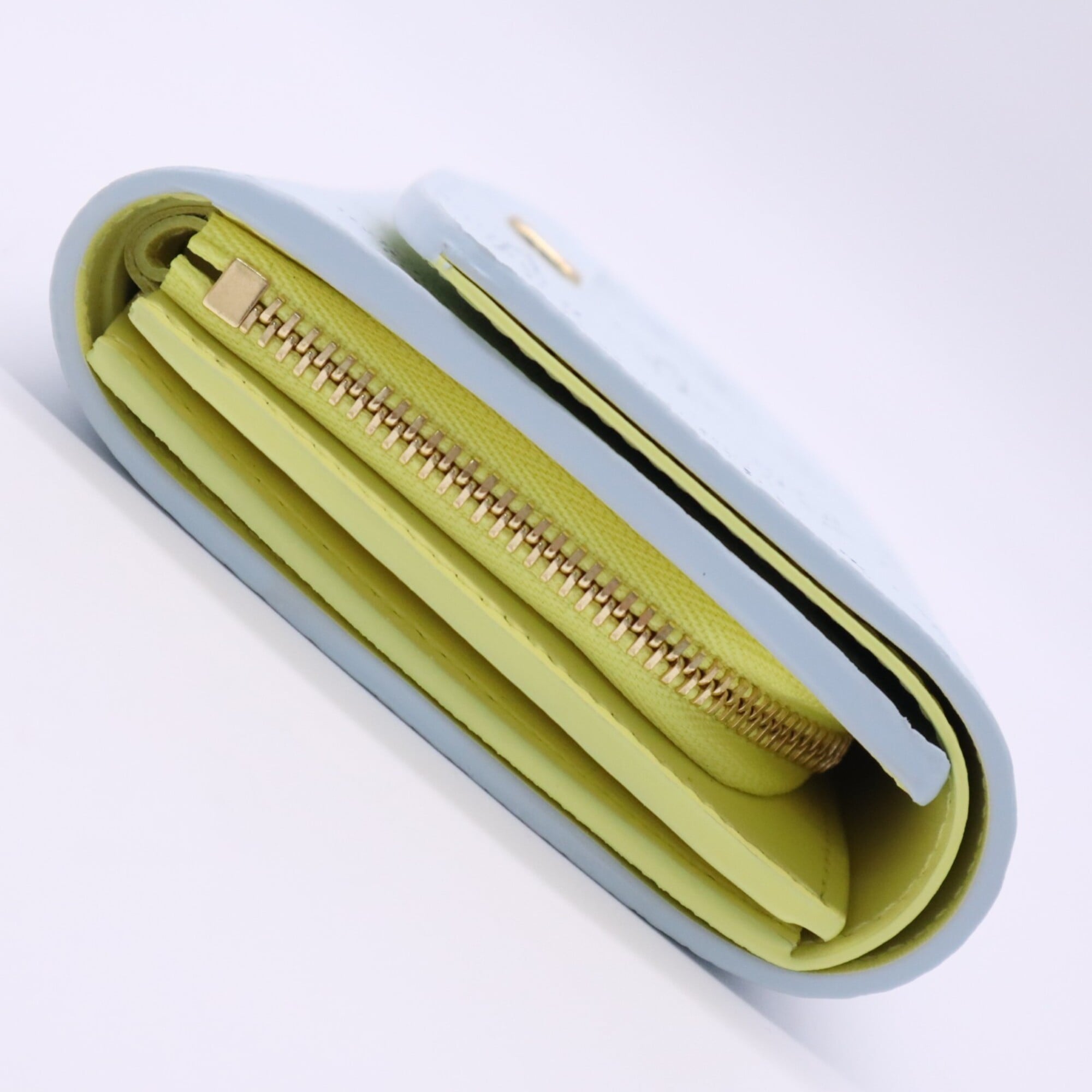 Louis Vuitton Mahina Blue Yellow Leather Wallet (Bi-Fold) (Pre-Owned)