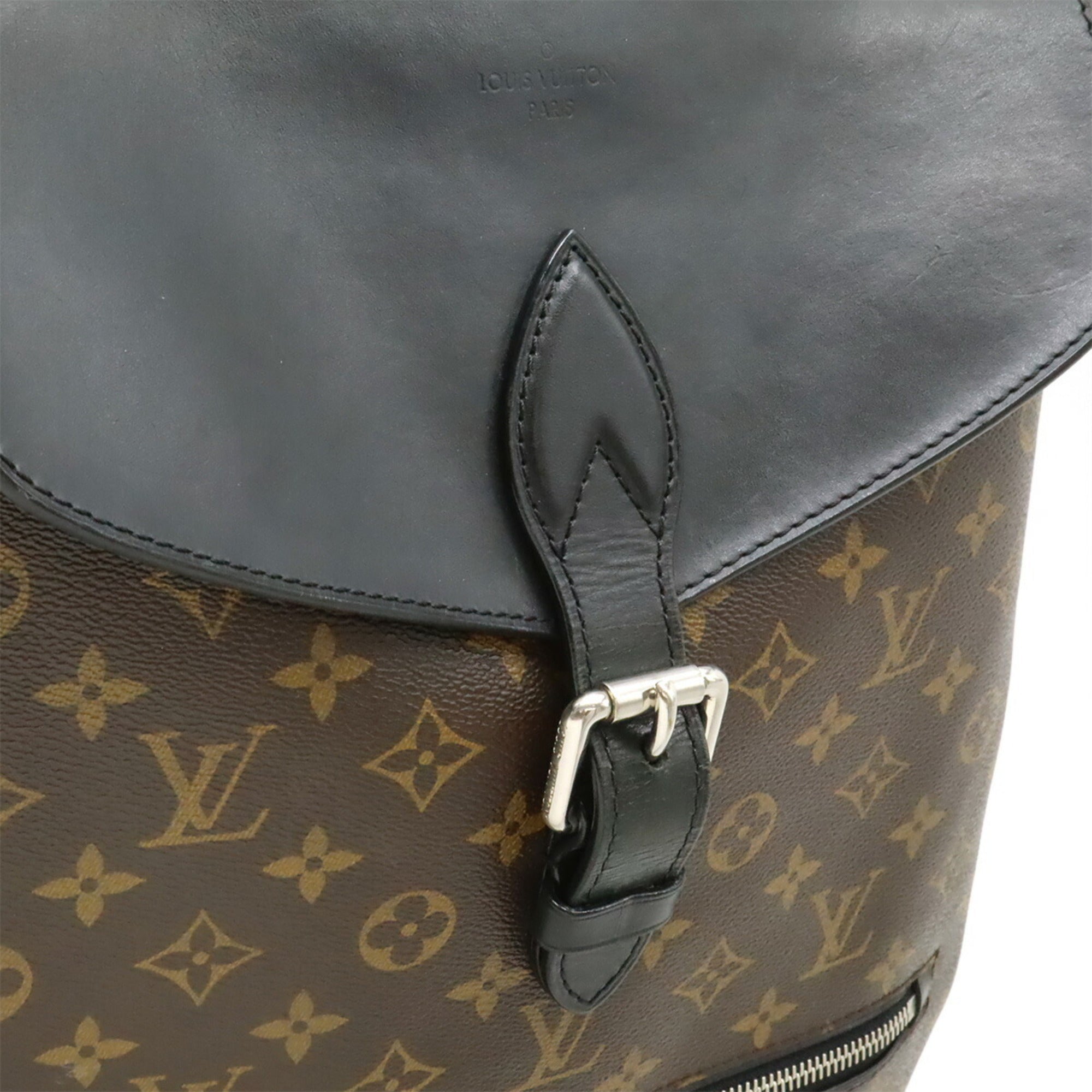 Louis Vuitton Brown Monogram Canvas Leather Backpack Shoulder Bag (Pre-Owned)