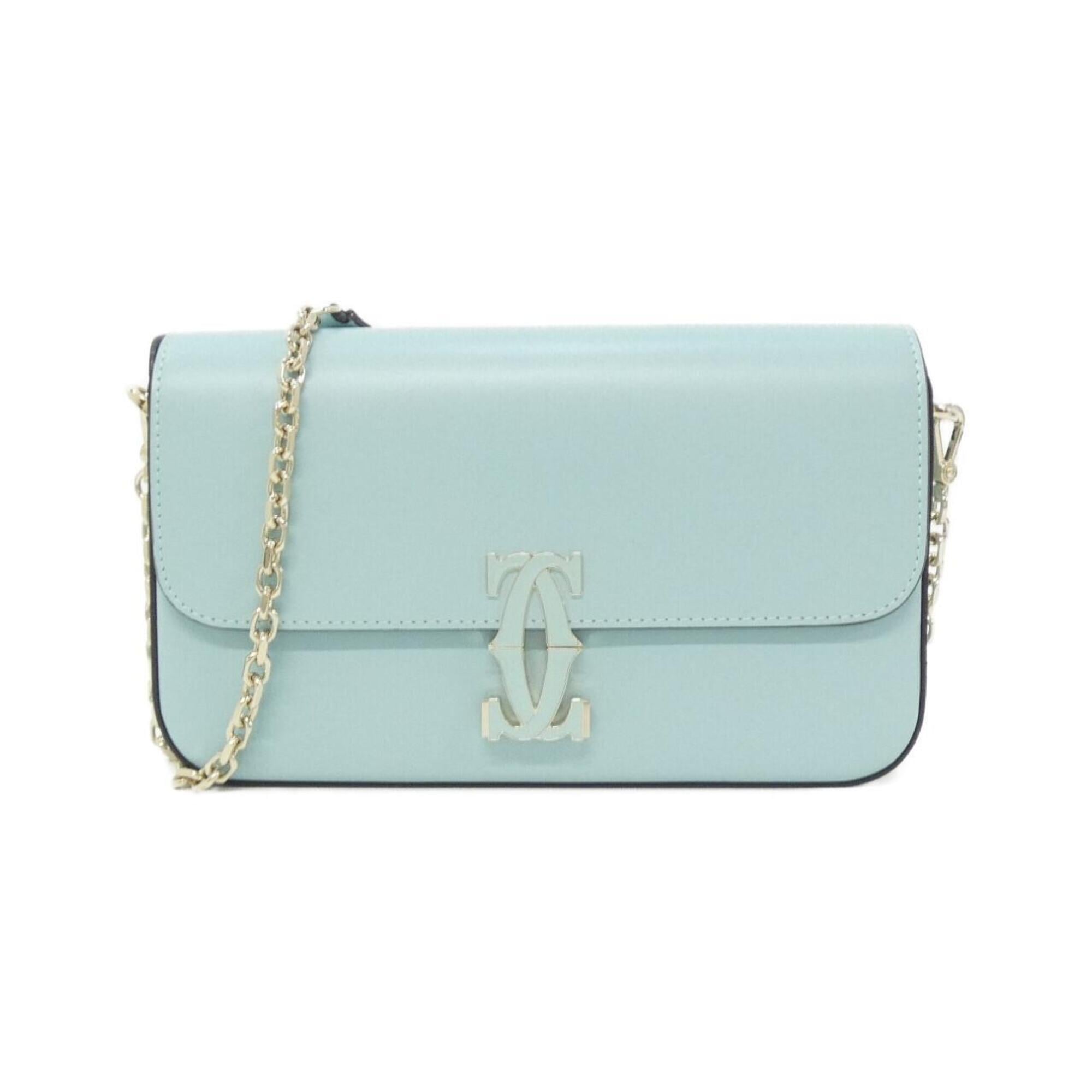 Cartier Light Blue Leather Shoulder Bag (Pre-Owned)