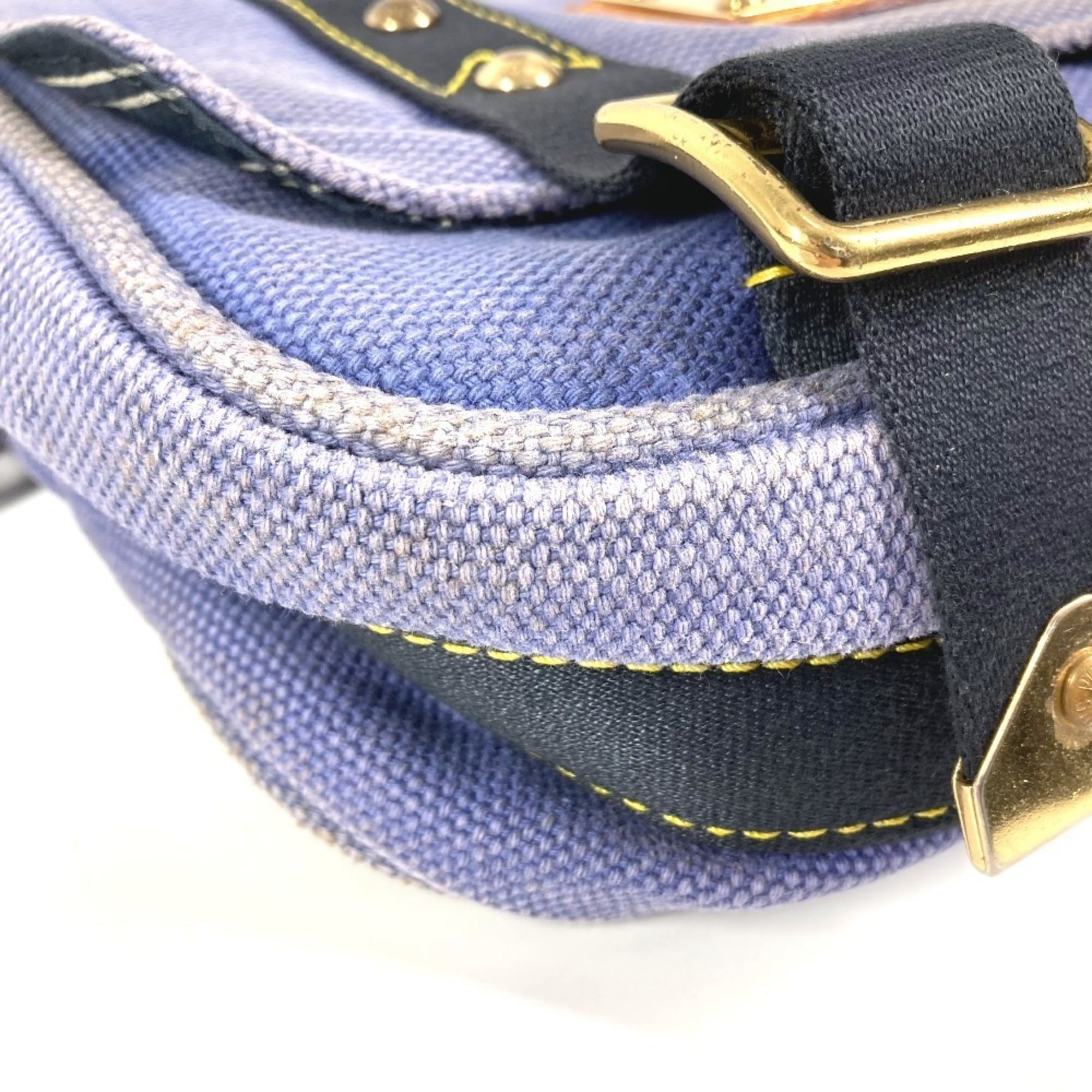 Louis Vuitton Blue Canvas Shoulder Bag Tote Bag (Pre-Owned)