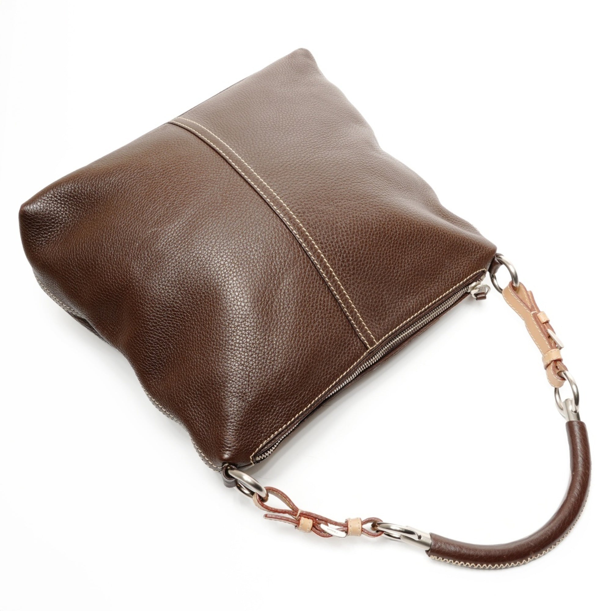 Prada Brown Leather Shoulder Bag (Pre-Owned)