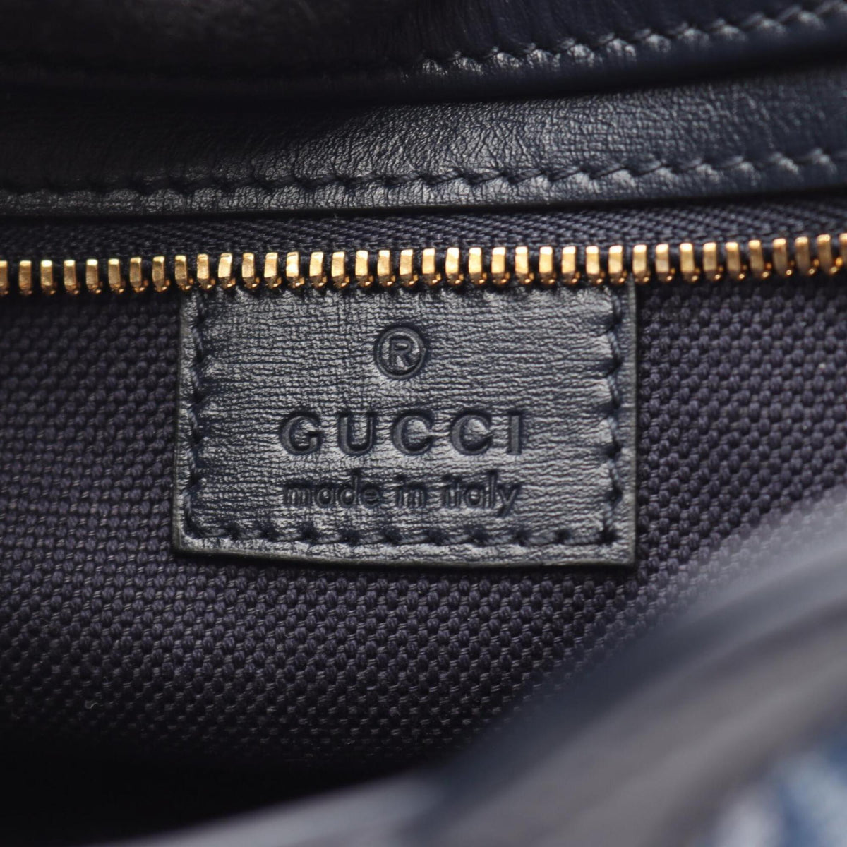Gucci Blue Navy Denim Leather Handbag (Pre-Owned)