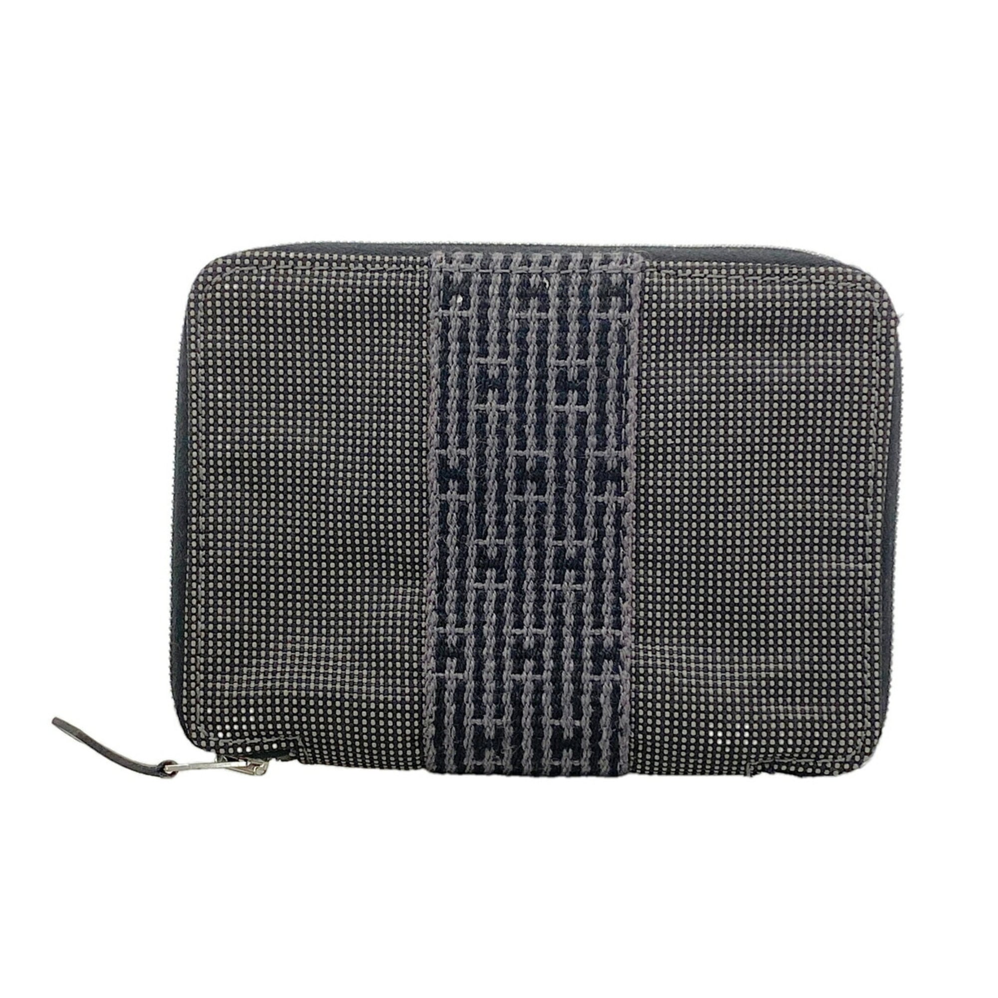 Hermes Gray Nylon Coin Purse/Coin Case (Pre-Owned)