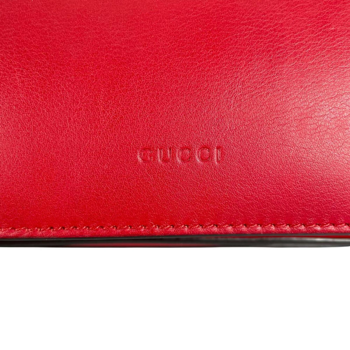 Gucci Red Color Leather Handbag Shoulder Bag (Pre-Owned)