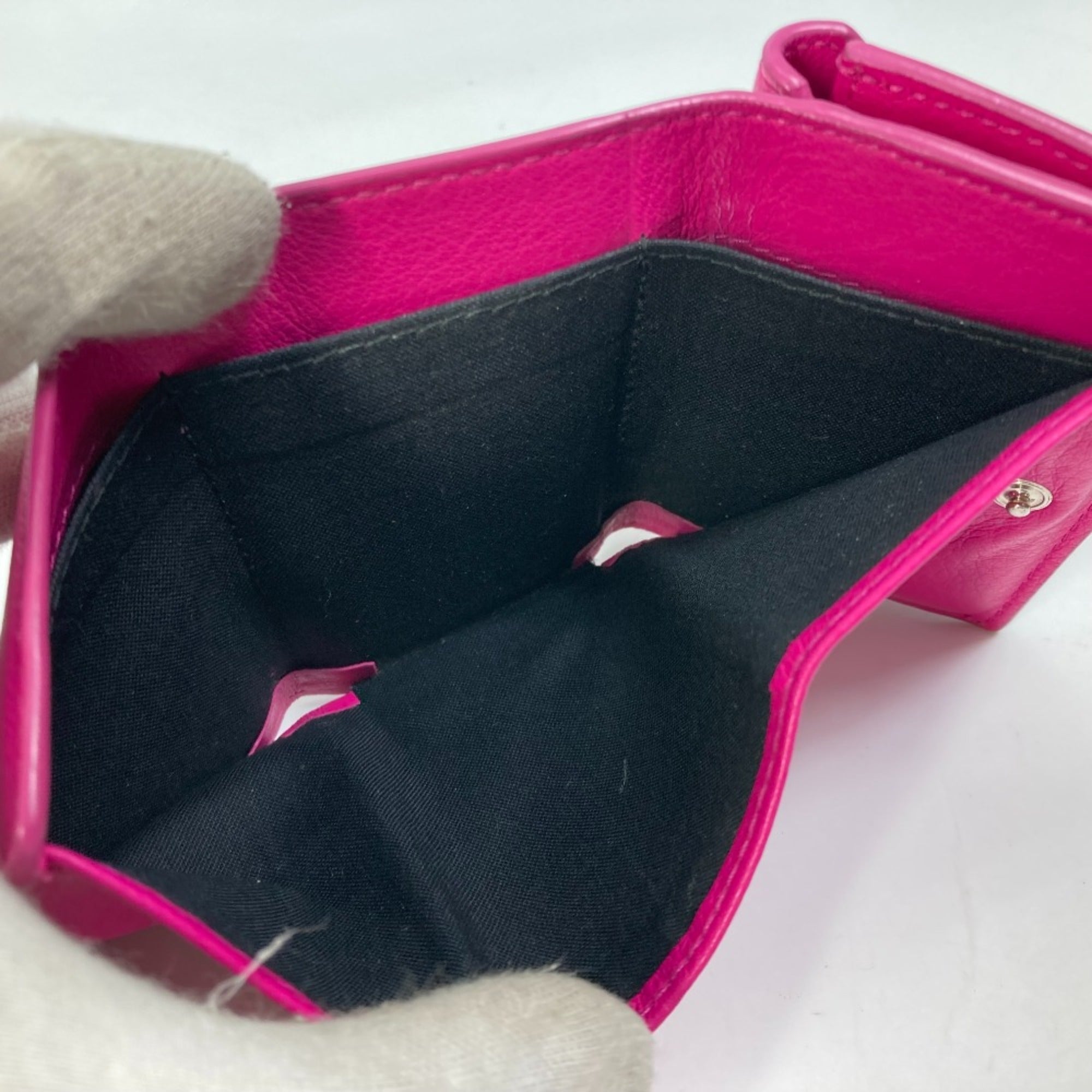 Balenciaga Pink Leather Wallet (Tri-Fold) (Pre-Owned)