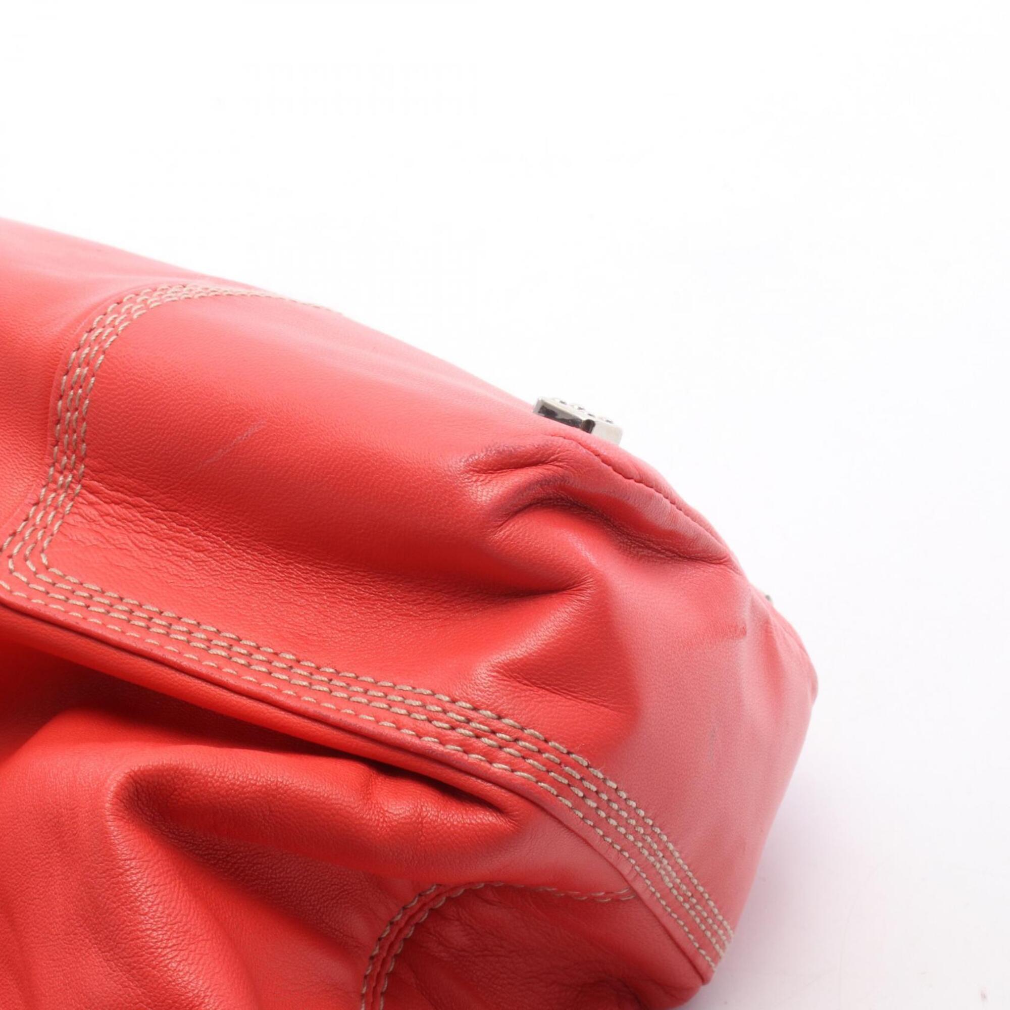 Loewe Red Color Leather Handbag (Pre-Owned)