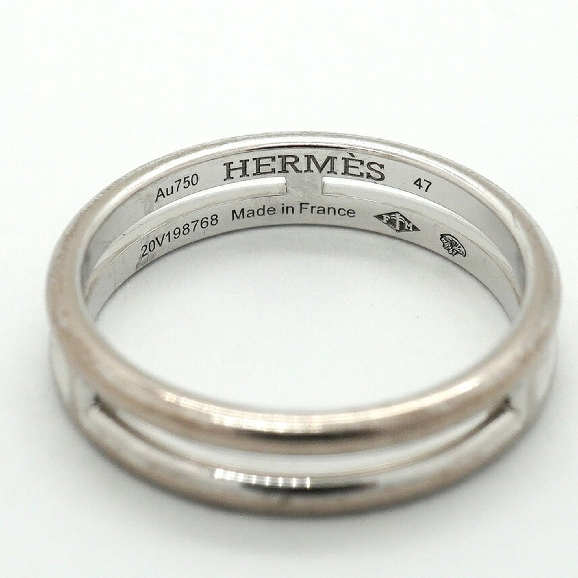 Hermes White Gold (18K) Band Ring (Pre-Owned)