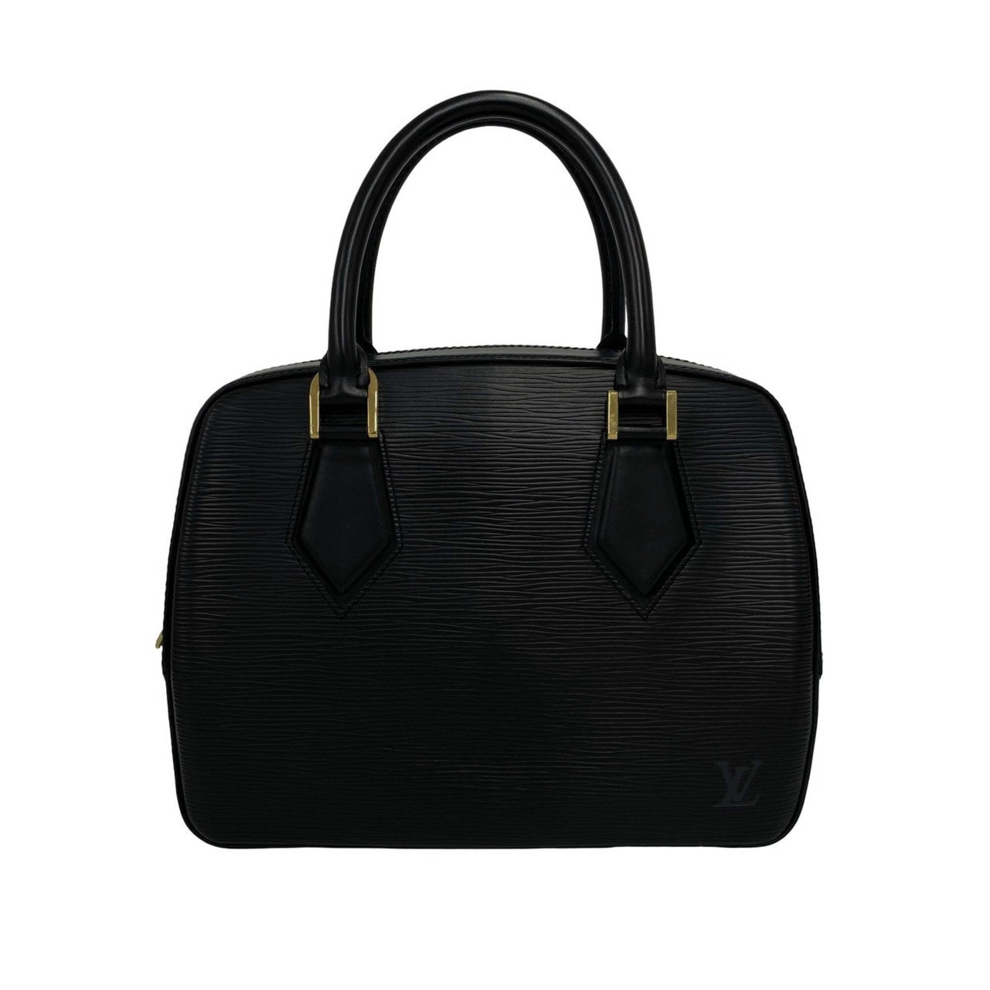Louis Vuitton Black Leather Boston Bag Handbag (Pre-Owned)