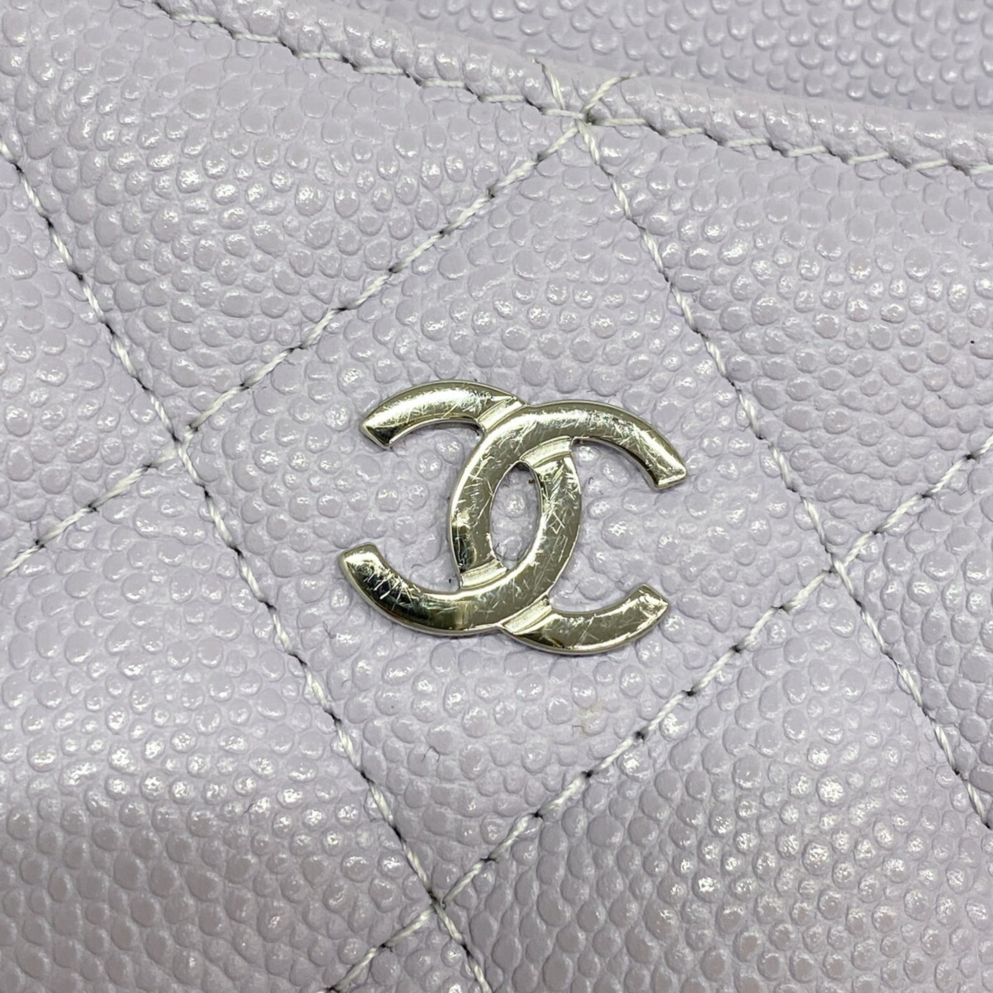 Chanel Light Purple Grained Calfskin Coin Purse/Coin Case (Pre-Owned)