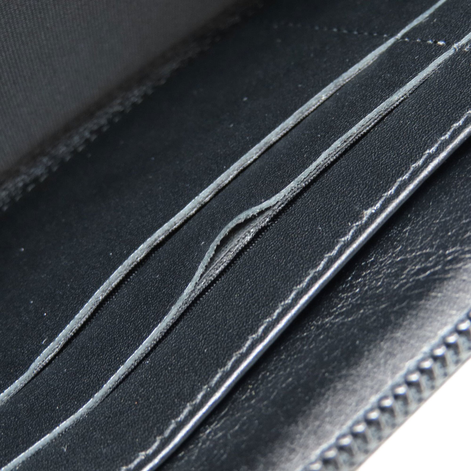 Chanel Black Leather Long Wallet (Bi-Fold) (Pre-Owned)