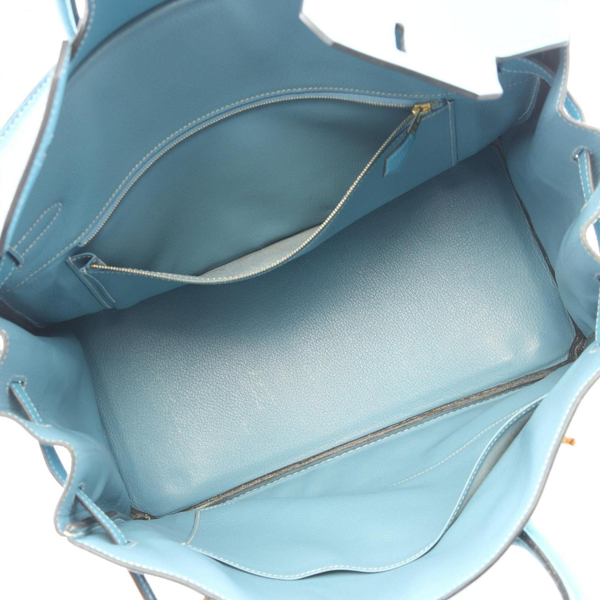 Hermes Blue Togo Leather Handbag (Pre-Owned)