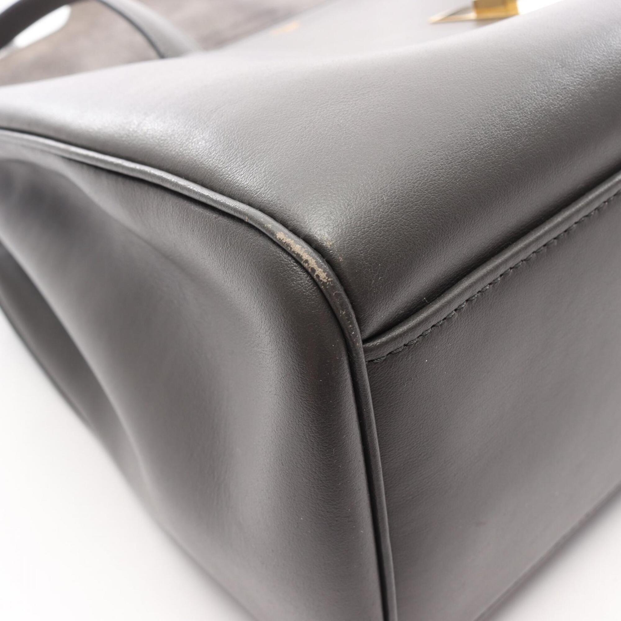 Celine Gray Leather Handbag Shoulder Bag (Pre-Owned)