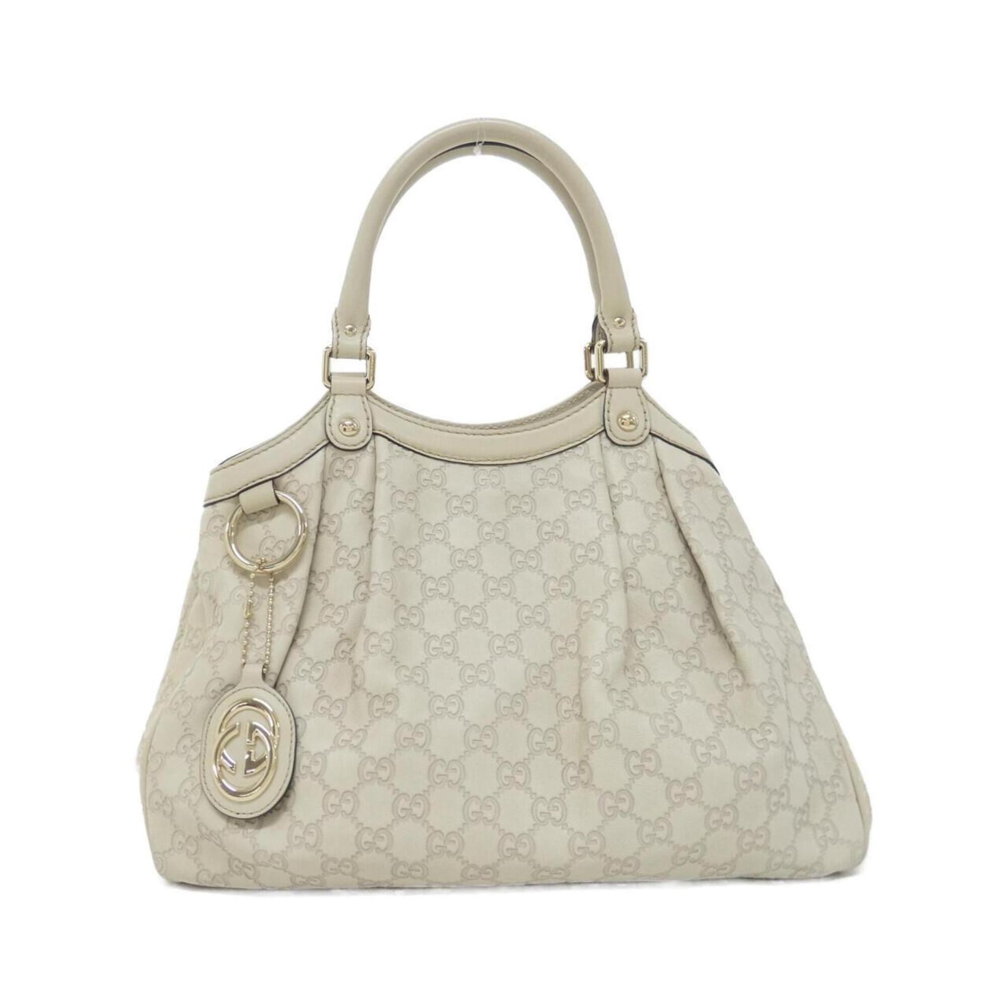 Gucci Off-White Gg Leather Handbag (Pre-Owned)
