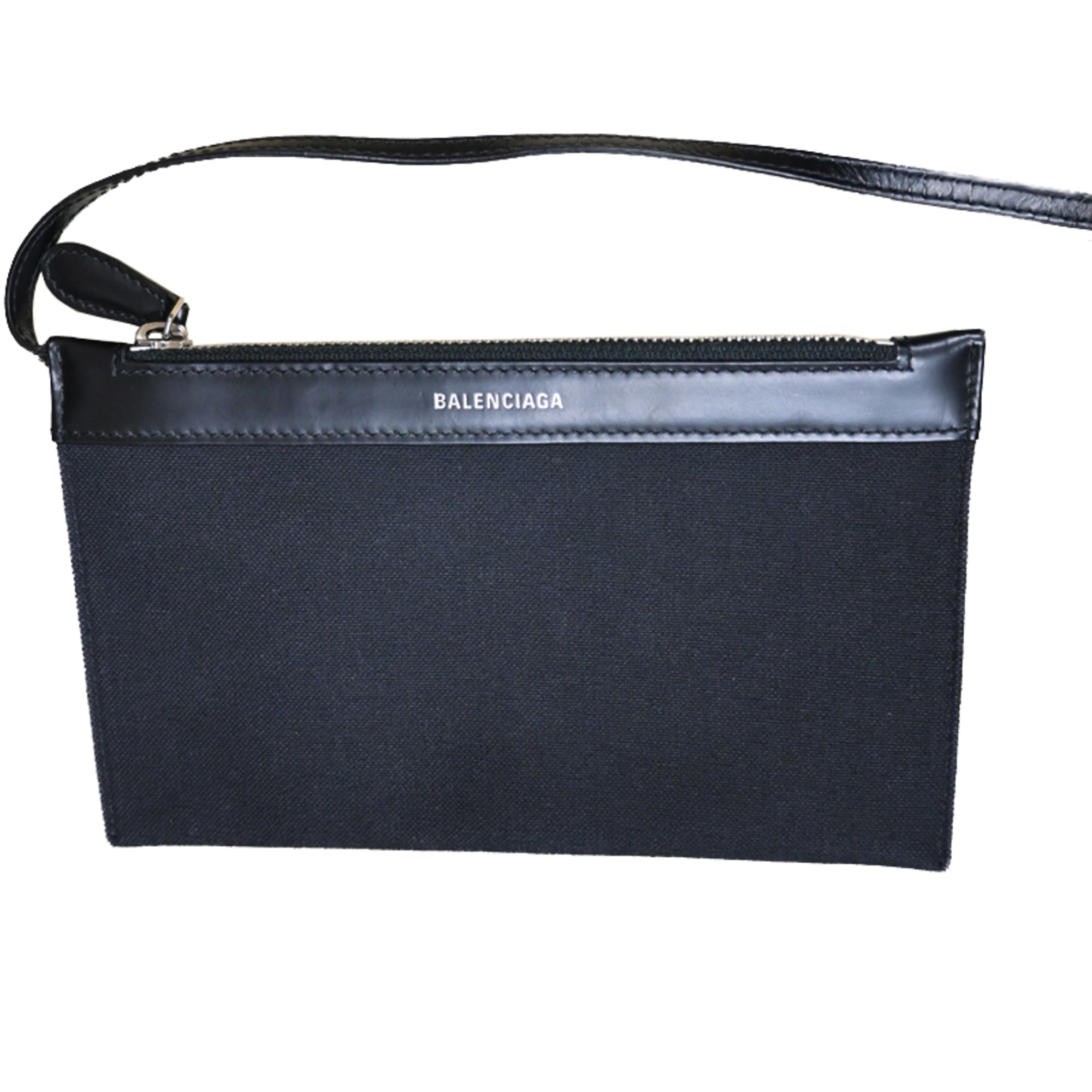 Balenciaga Black Canvas Leather Tote Bag (Pre-Owned)