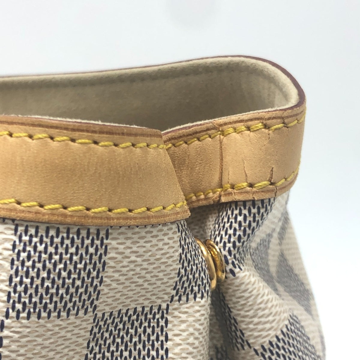 Louis Vuitton White Damier Azur Canvas Handbag Tote Bag (Pre-Owned)