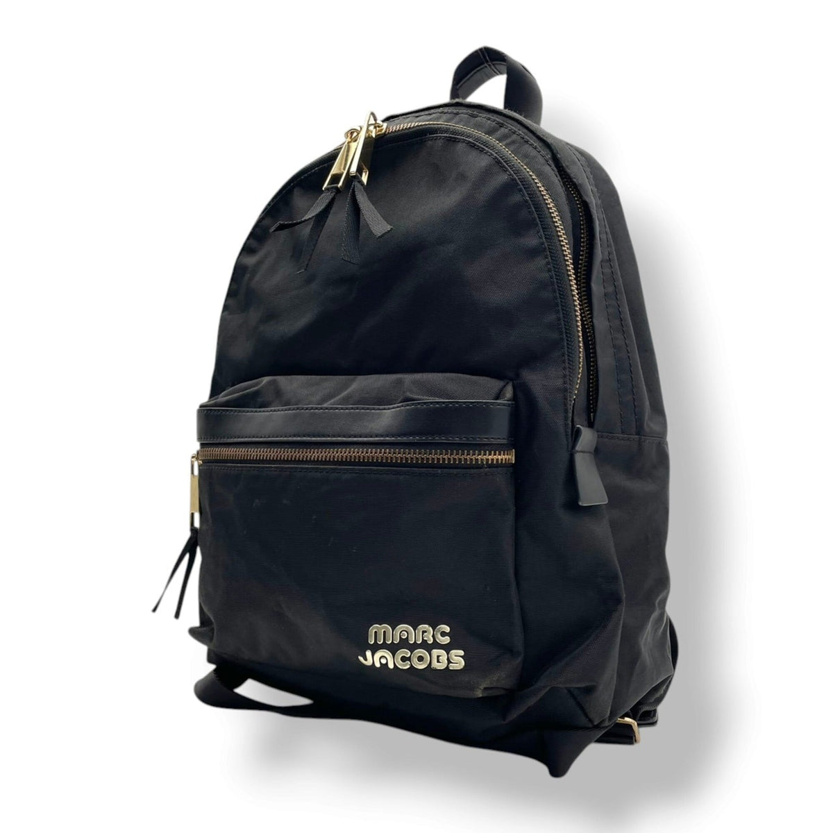 Marc Jacobs Black Polyester Leather Backpack (Pre-Owned)