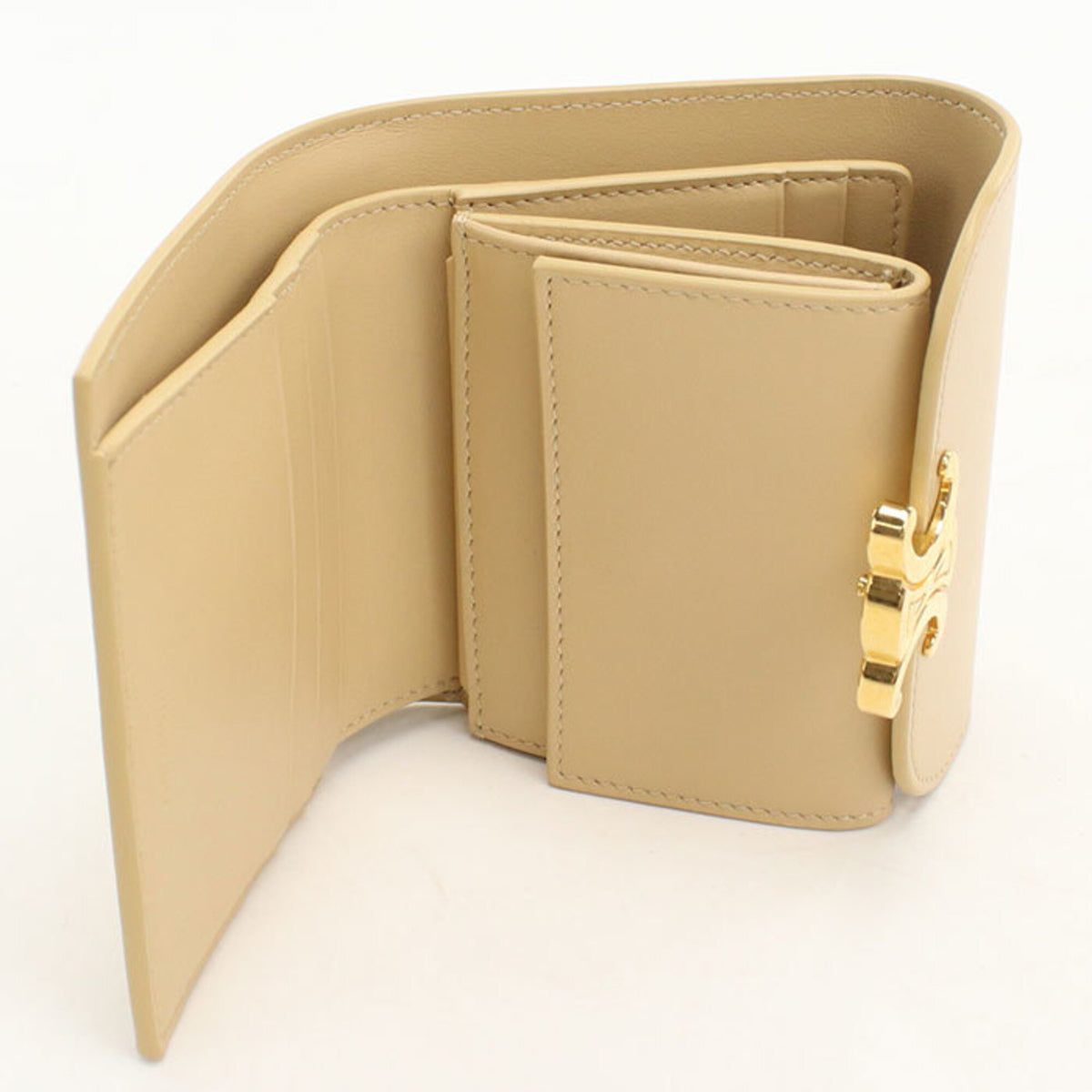 Celine Beige Leather Wallet (Tri-Fold) (Pre-Owned)