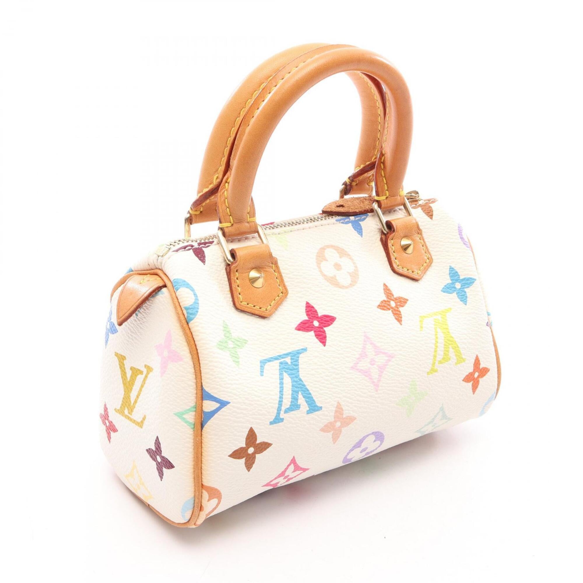 Louis Vuitton Blanc Multi-Color White Monogram Multicolore Leather Handbag (Pre-Owned)
